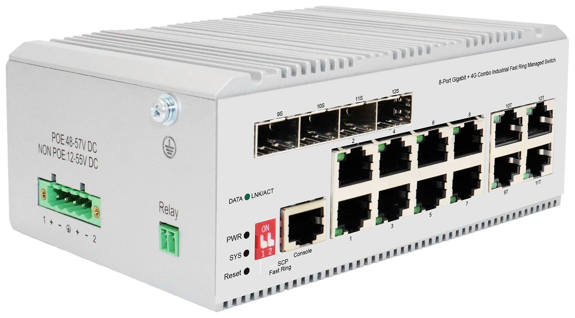 DIGITUS Switch 8 Port Gigabit L2 managed 4 SFP Uplink Netzwerk-Switch