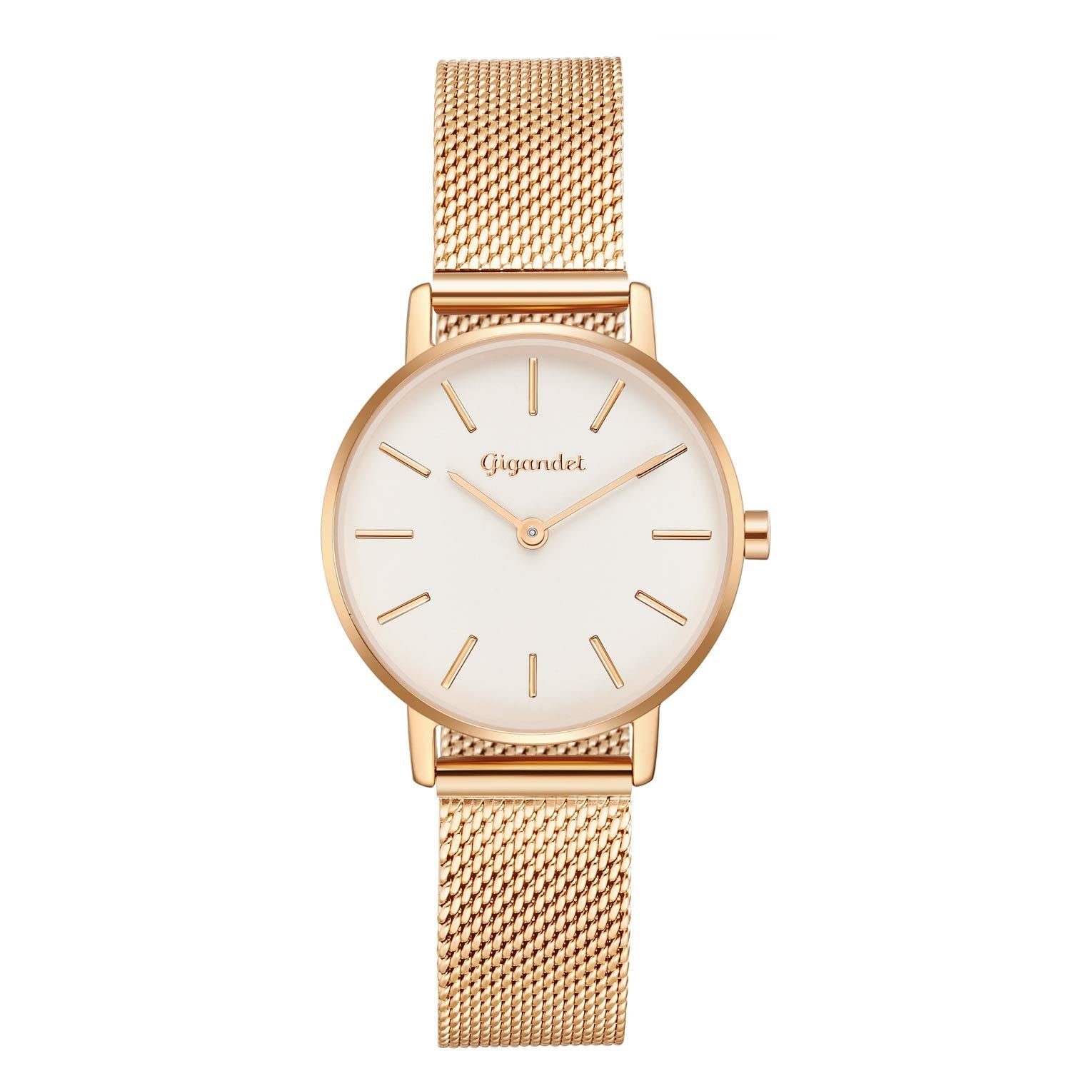 Gigandet Quarzuhr Armbanduhr, Damenuhr, Flach, Schlicht, 30mm, MINIMALISM G36-009 G36-009, Mineralglas, Minimalistisch, Edelstahlband, 3bar/30m wasserdicht