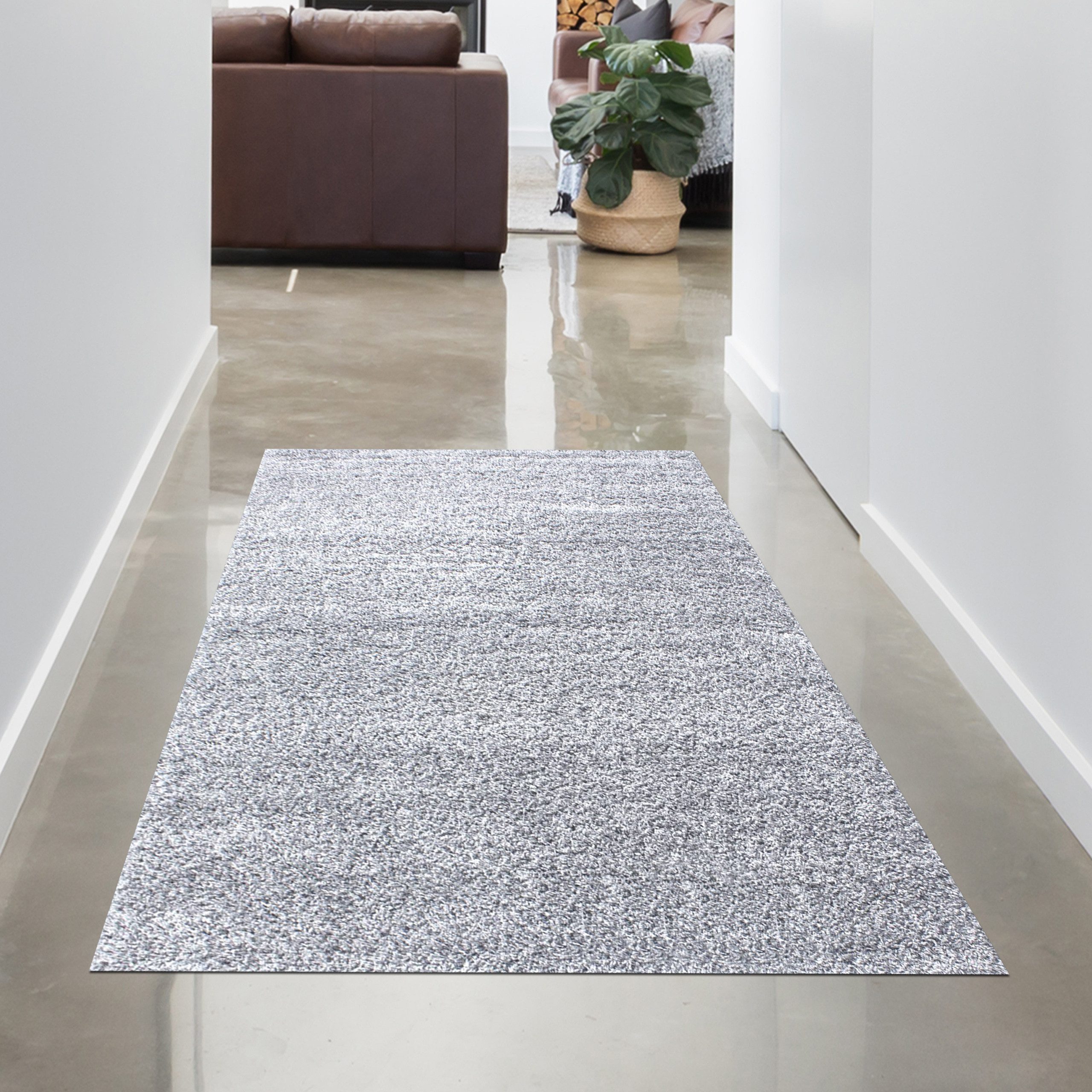 Carpetia Teppich Moderner Hochflor Teppich Silbergrau weich stilvolles Design, rechteckig, Höhe: 30 mm