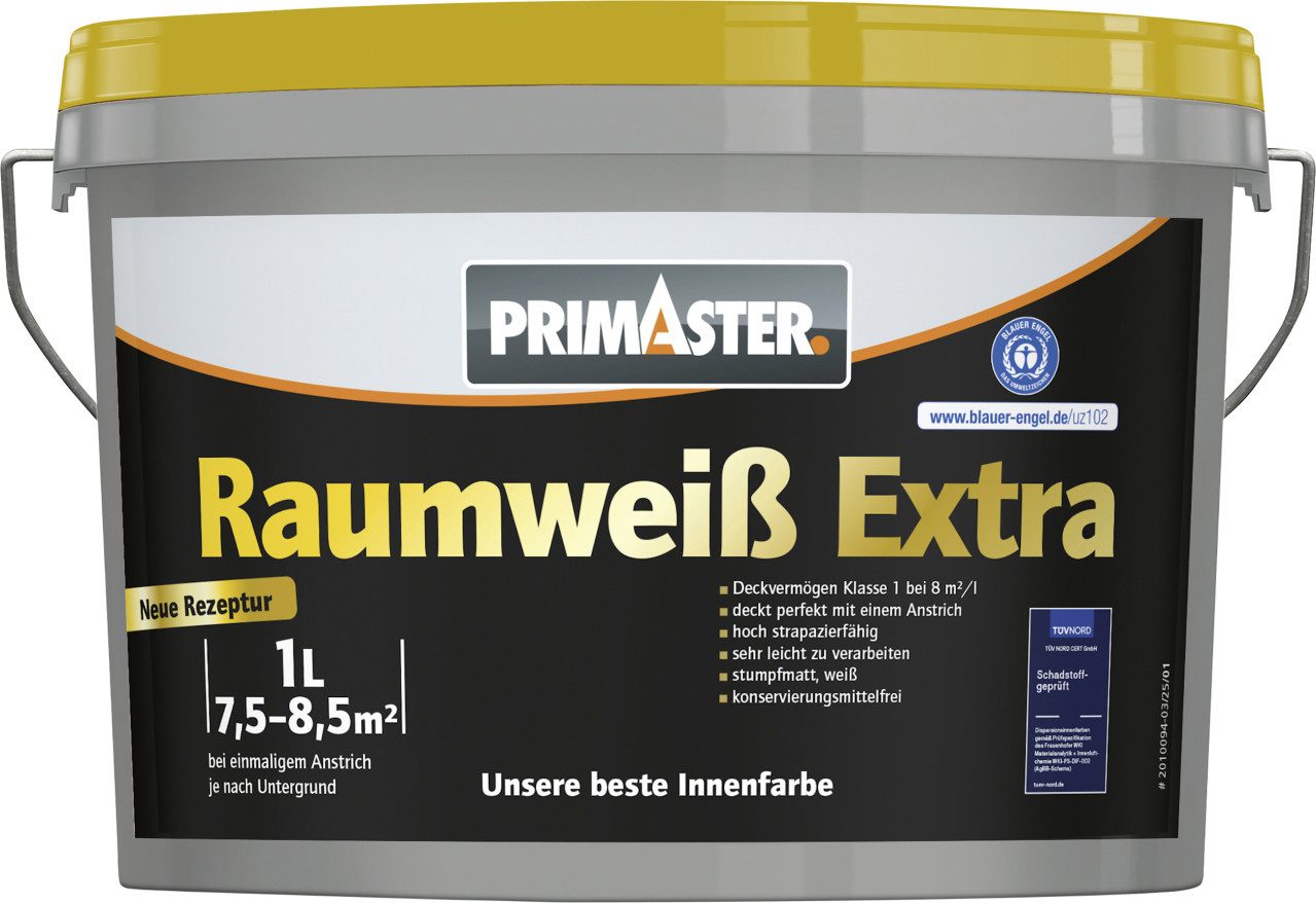 Primaster Wandfarbe Primaster Raumweiß Extra Wandfarbe matt weiß
