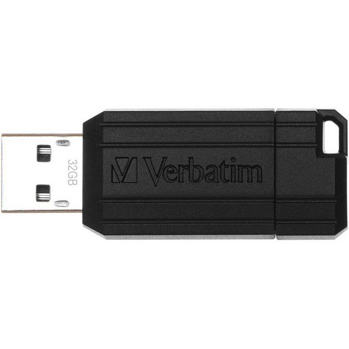 Verbatim USB-Stick 32GB Verbatim 2.0 Pin Stripe Black retail USB-Stick (USB 2.0)