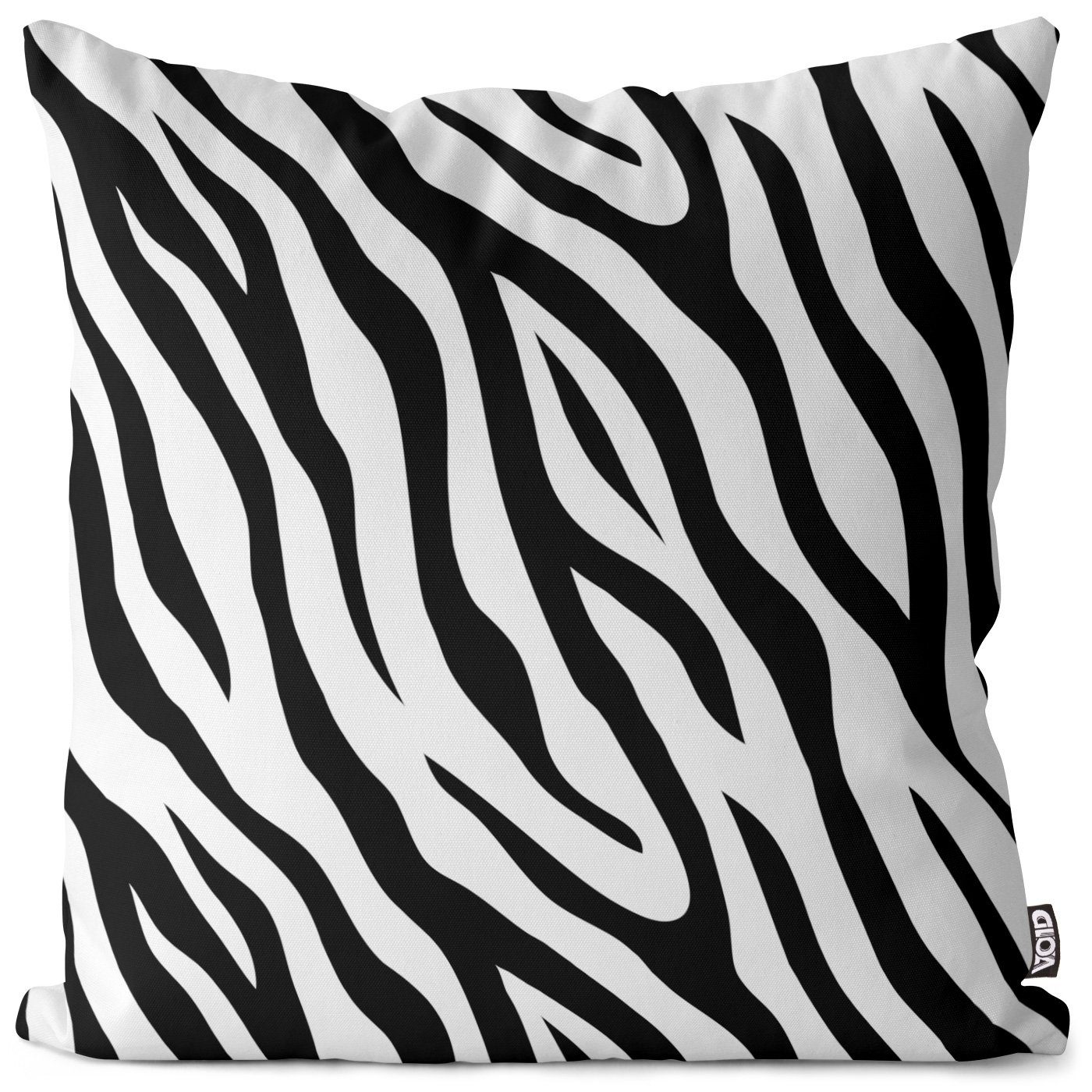 VOID Kissenbezug, (1 Stück), Zebra-Fell gemustert Schwarz Weiss Muster Afrika Asien Steppe Herde S