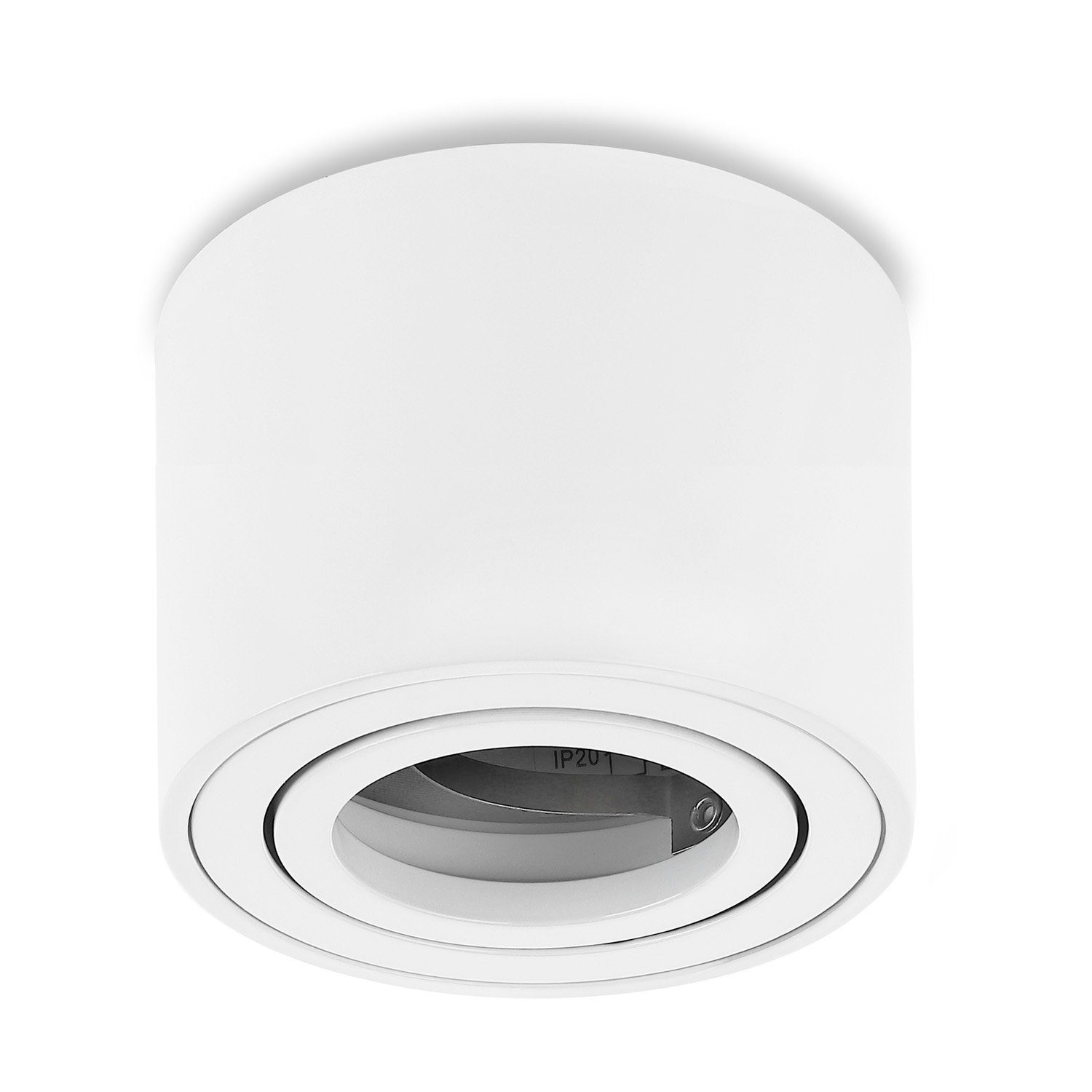 Sweet LED Aufbauleuchte flach aus Aluminium weiß matt deckenspot schwenkbar, ohne Leuchtmittel, Aufbaustrahler LED, Aufbauspot, Deckenstrahler