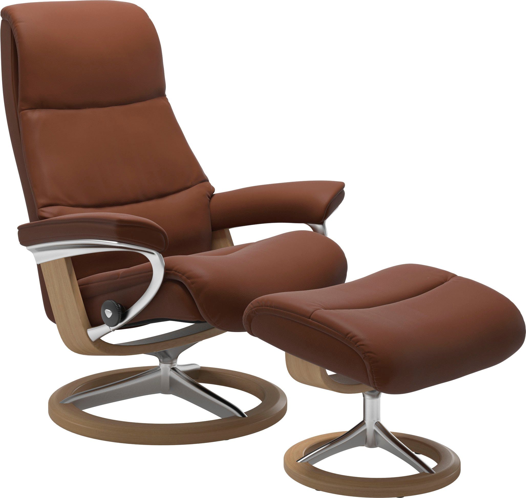 Stressless® Relaxsessel View (Set, Relaxsessel mit Hocker), mit Signature Base, Größe L,Gestell Eiche