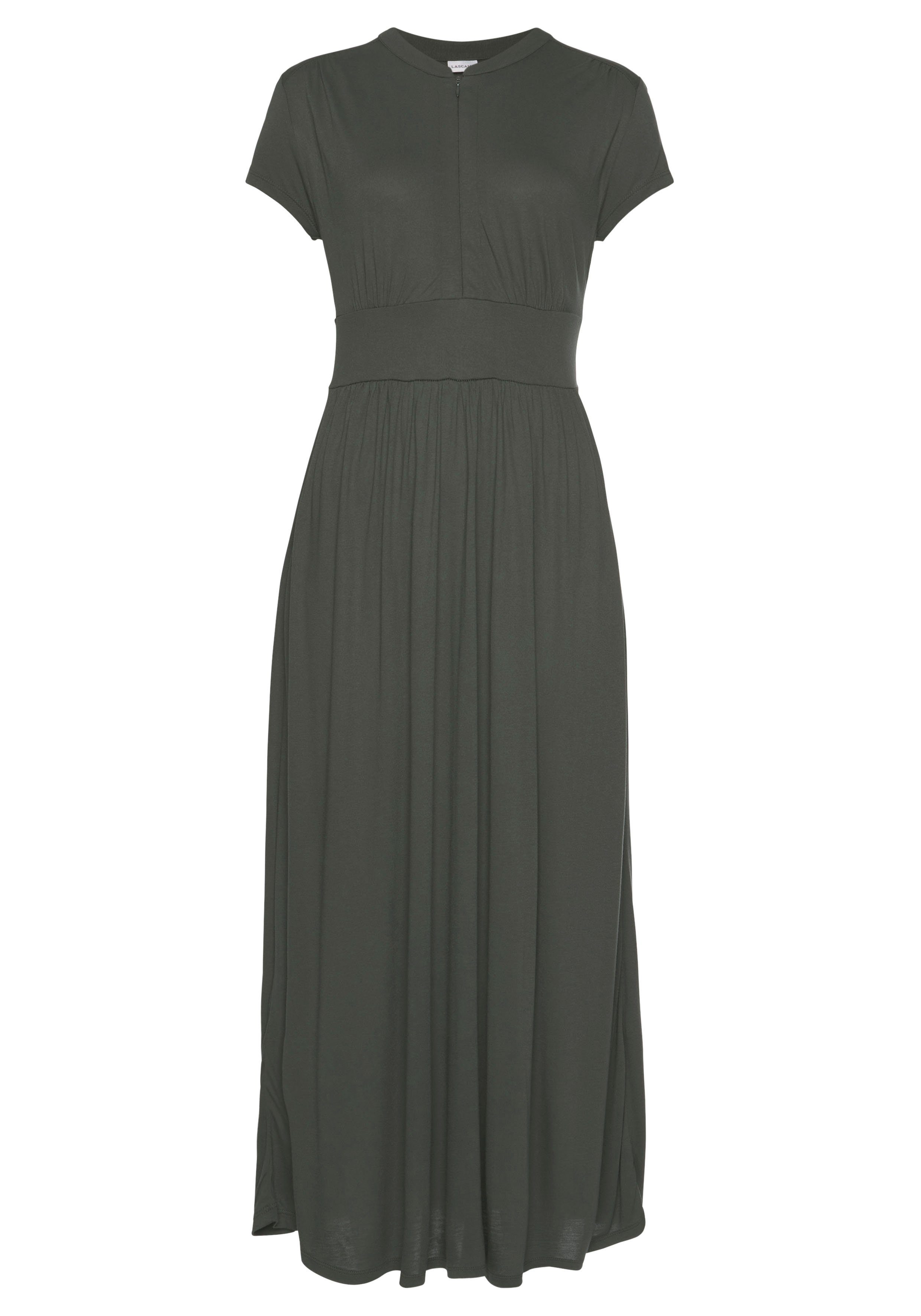 LASCANA Midikleid mit Reißverschluss am Ausschnitt, günstig online kaufen