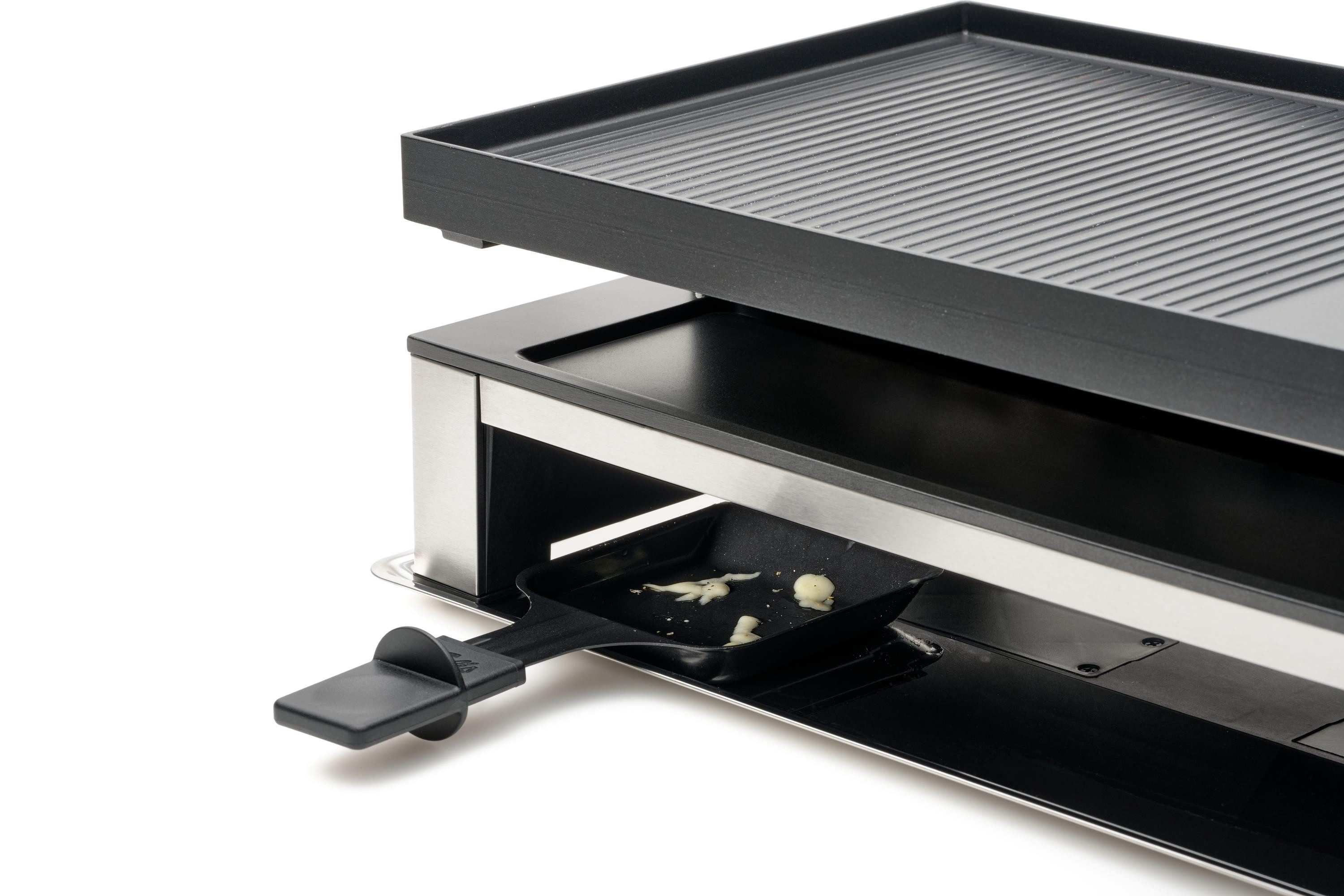 SOLIS OF SWITZERLAND Raclette 3 in 1 Combi Grill, Typ 7911, 10 Raclettepfännchen, 1500 W, Raclette, Grillen & Crepes, für 10 Personen
