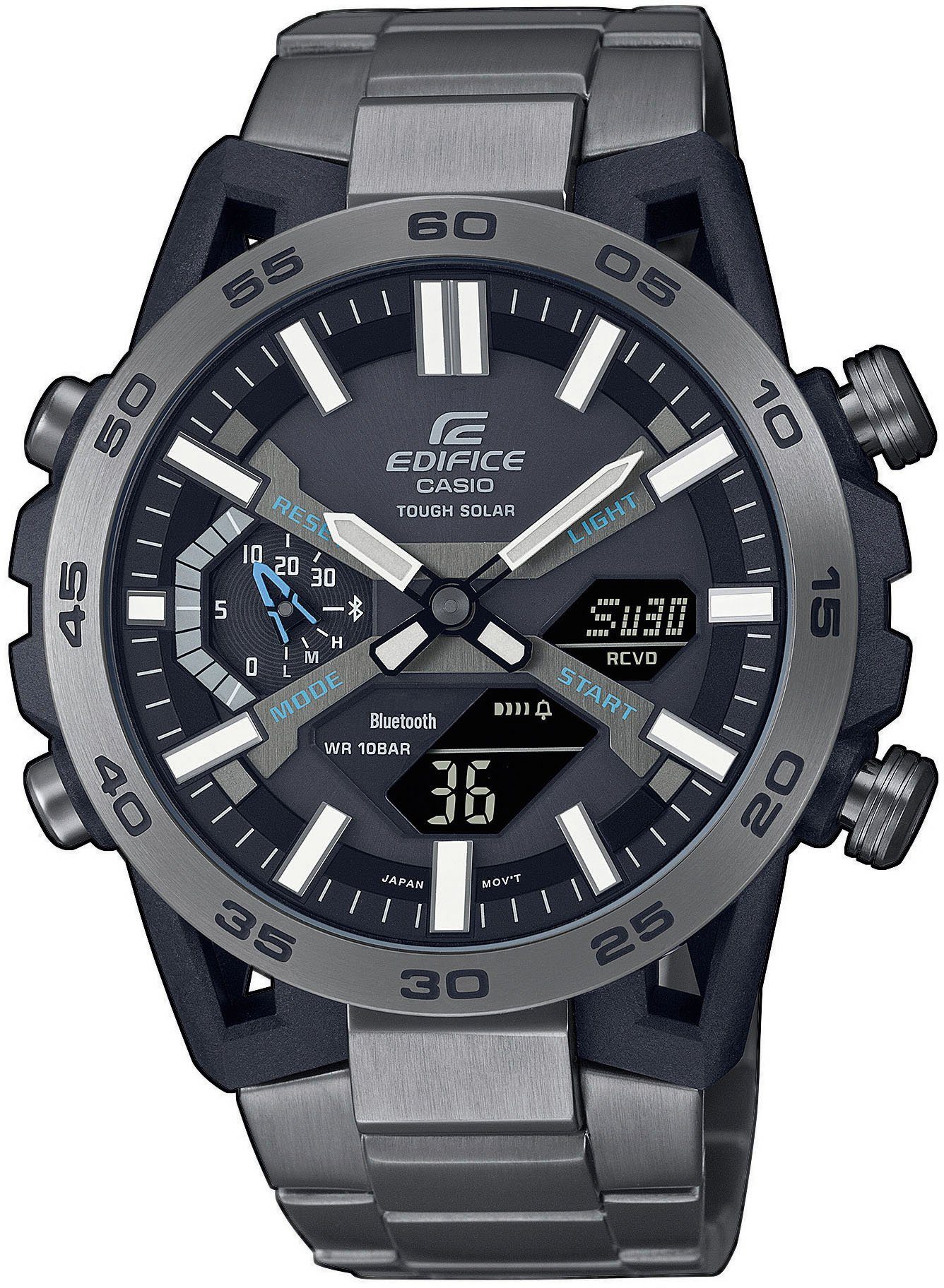 CASIO EDIFICE ECB-2000DC-1AEF Smartwatch, Solaruhr, Armbanduhr, Herrenuhr, Bluetooth, Stoppfunktion,Phone Finder