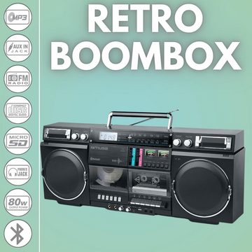 Muse Bluetooth Retro mit Radio, CD, Kassettenrekorder Boombox