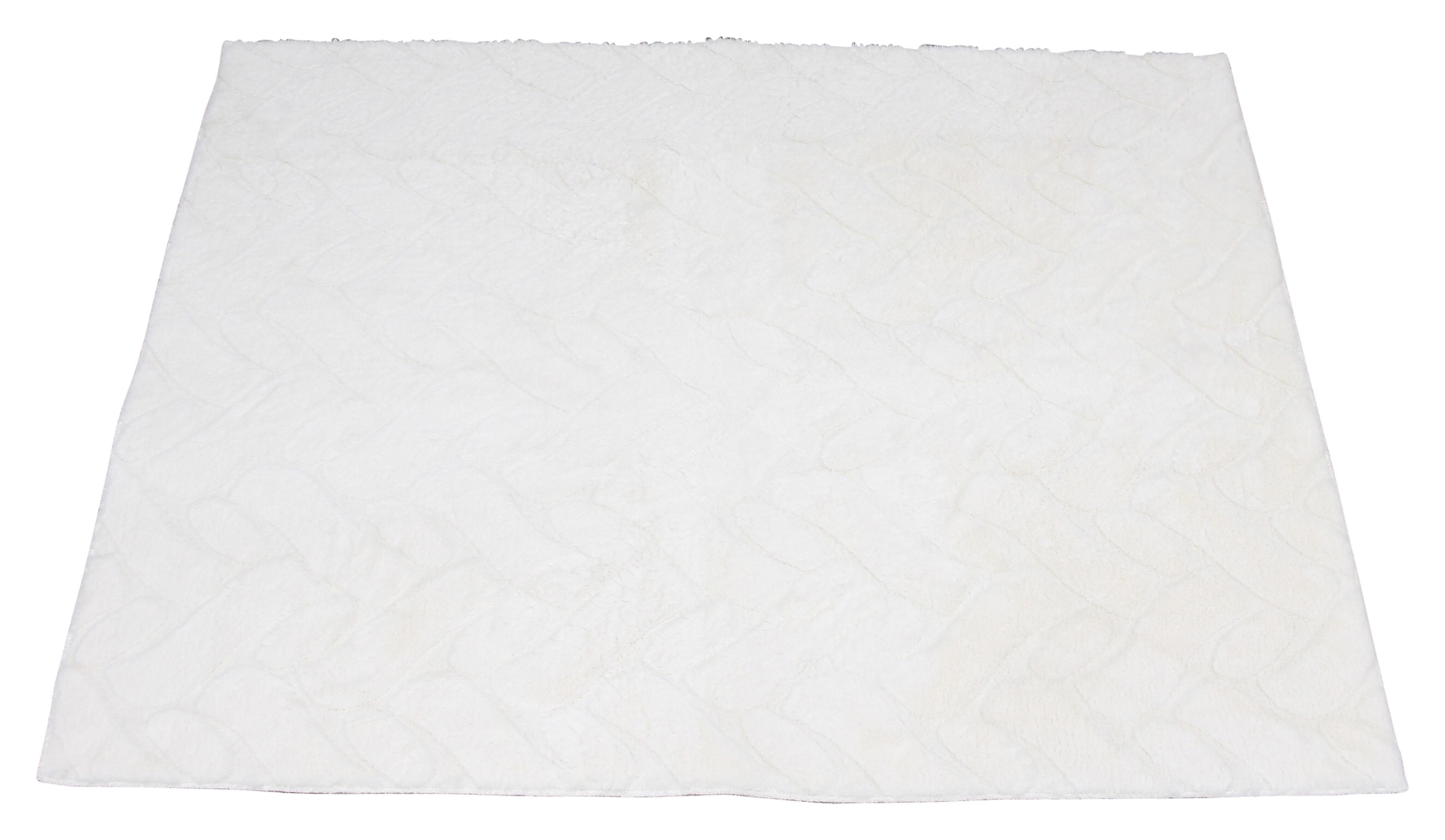 Fellteppich Bodenmatte Luxus Kunstfell offwhite 90x120cm – Teppich
