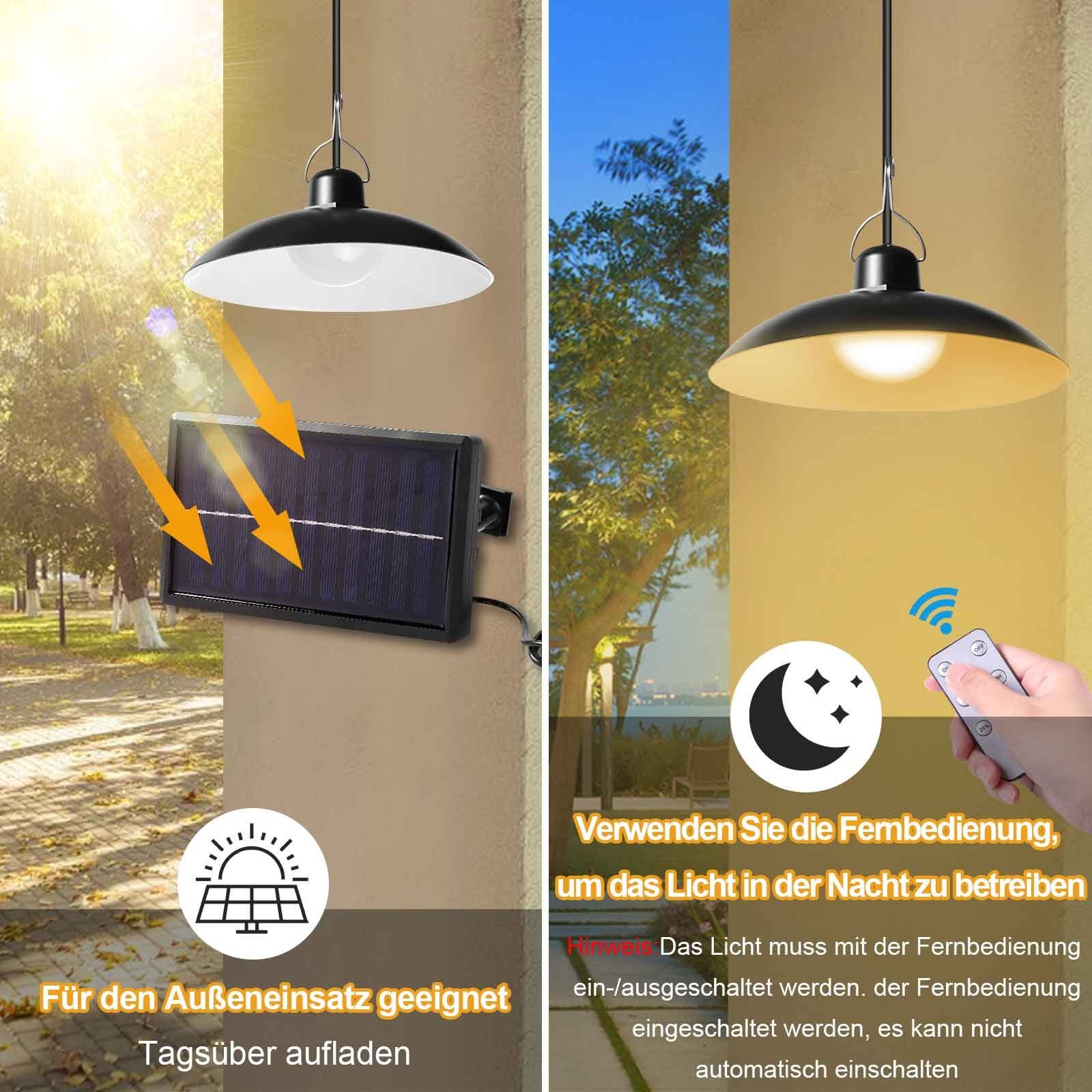 Sunicol Warmweiß, Weiß, dimmbare,IP65 3,2m wasserdicht LED-Solarleuchten,Fernbedienung,Zeitschaltuhr, Hängeleuchten Verlängerungskabel,