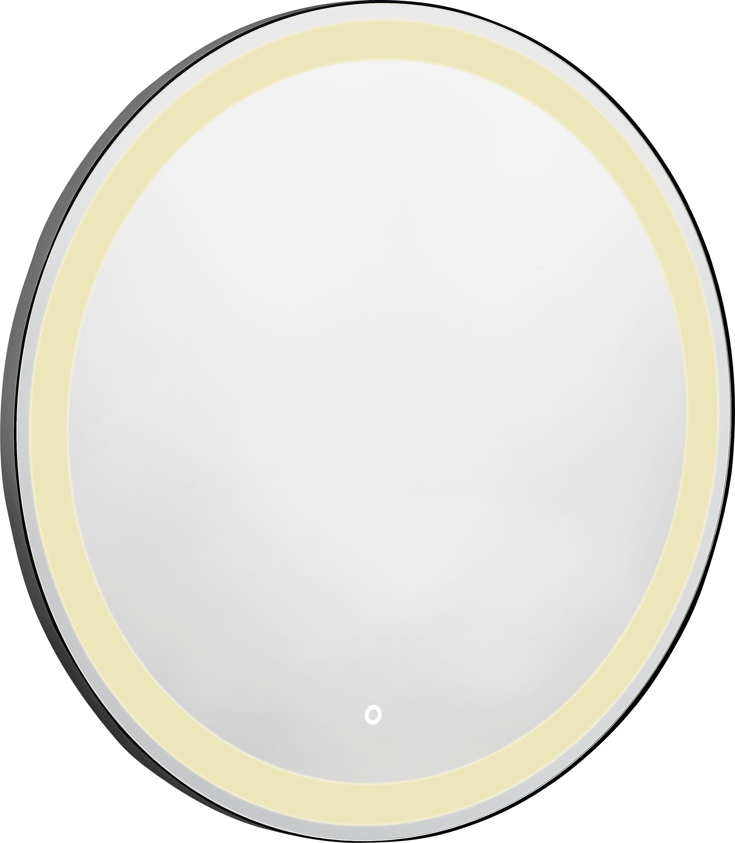 Badspiegel LED Spiegel Cervo schwarzem Spiegel mit (Komplett-Set, Runder 1-St), Rahmen