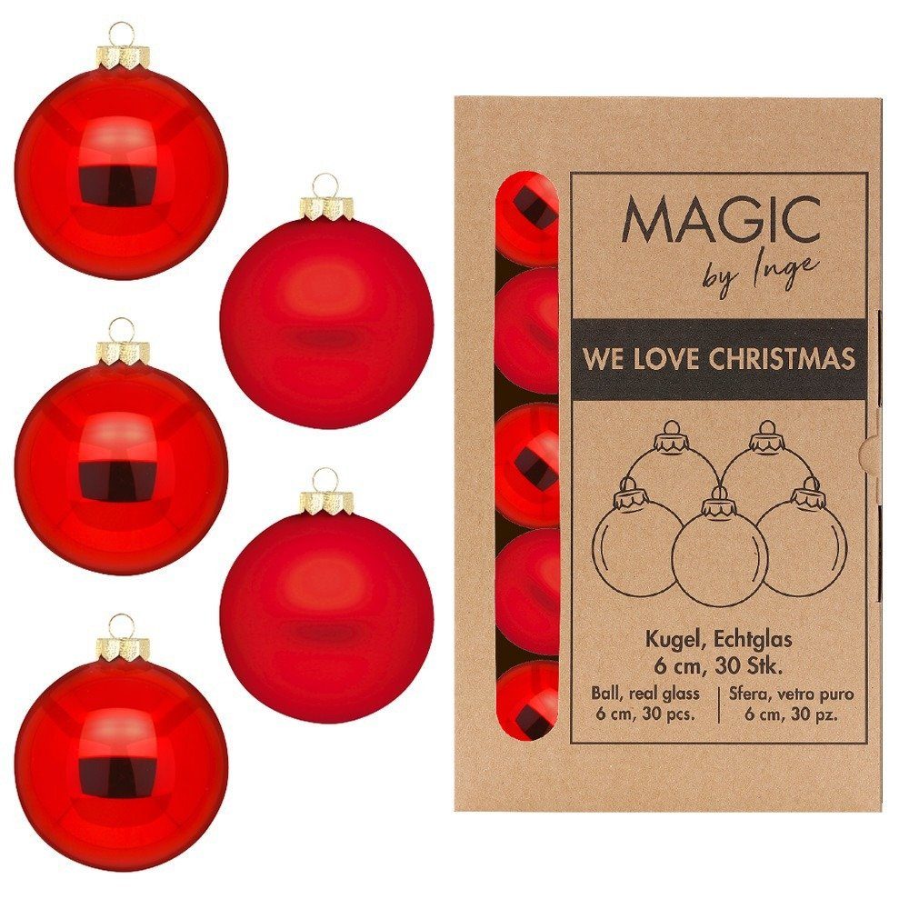 MAGIC by Inge Weihnachtsbaumkugel, Weihnachtskugeln Glas 6cm 30 Stück - Mer günstig online kaufen
