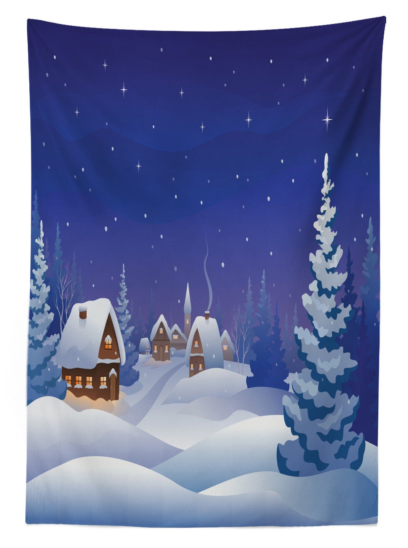 Abakuhaus Tischdecke Farben, Farbfest den Waschbar Bereich Winter Außen Generierte Digital Klare Für geeignet Landschaft