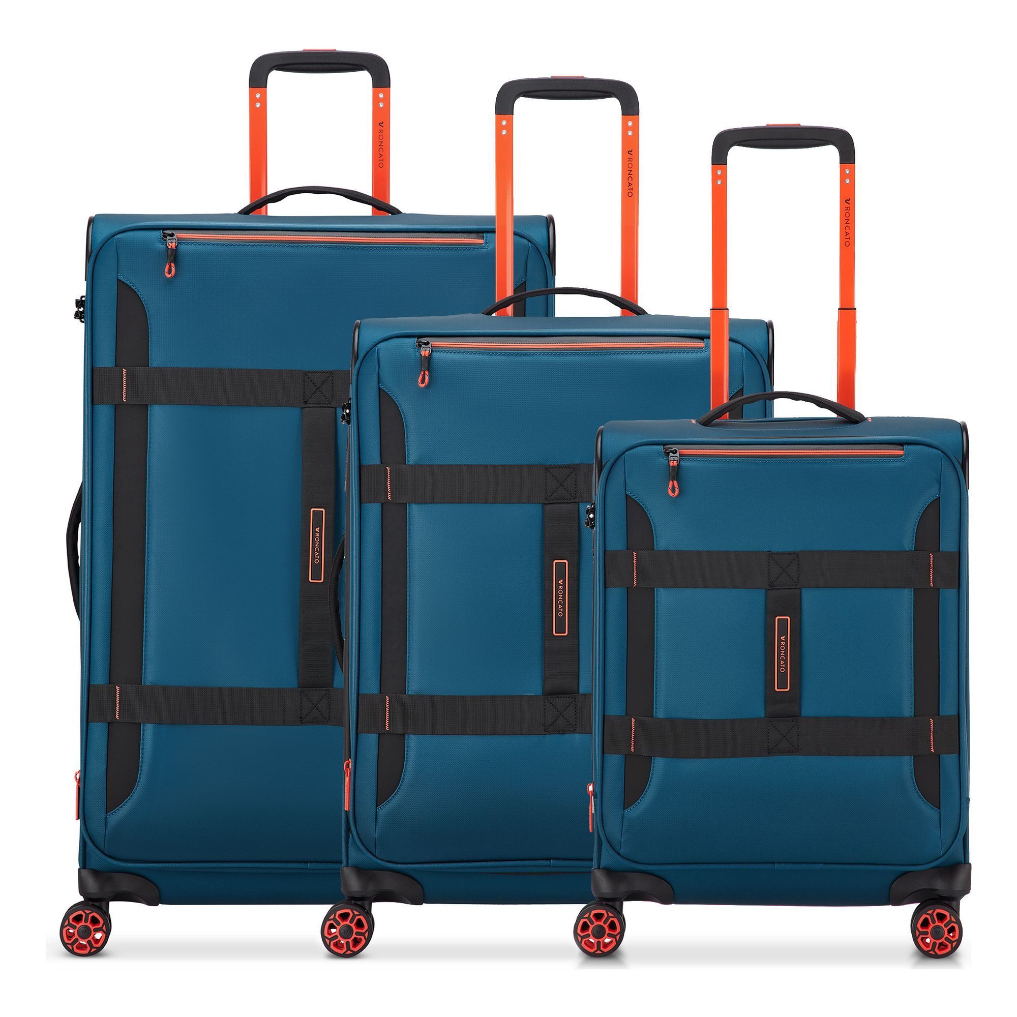 RONCATO Trolleyset Norway, 4 Rollen, (3-teilig, 3 tlg), Polyester