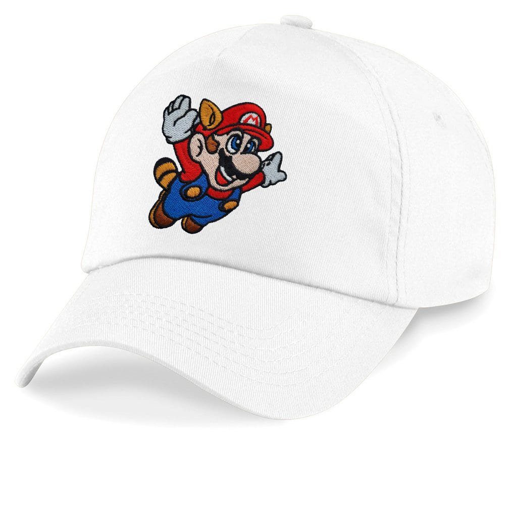 Blondie & Brownie Baseball Cap Kinder Mario Fligh Stick Patch Luigi Peach Super Nintendo Weiß