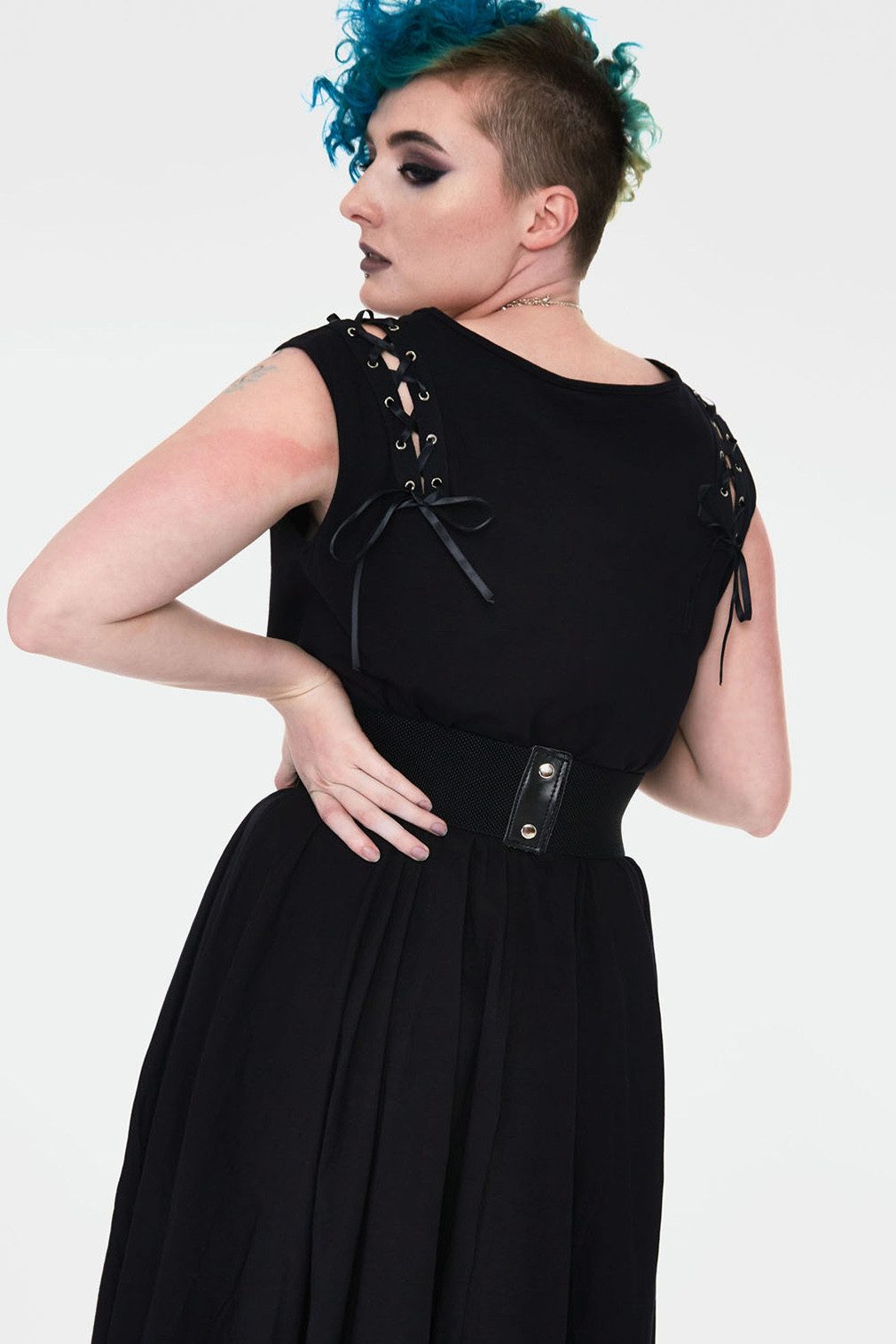 Jawbreaker Midikleid Vampire Midi Dress Gothbottom Zipfelsaum