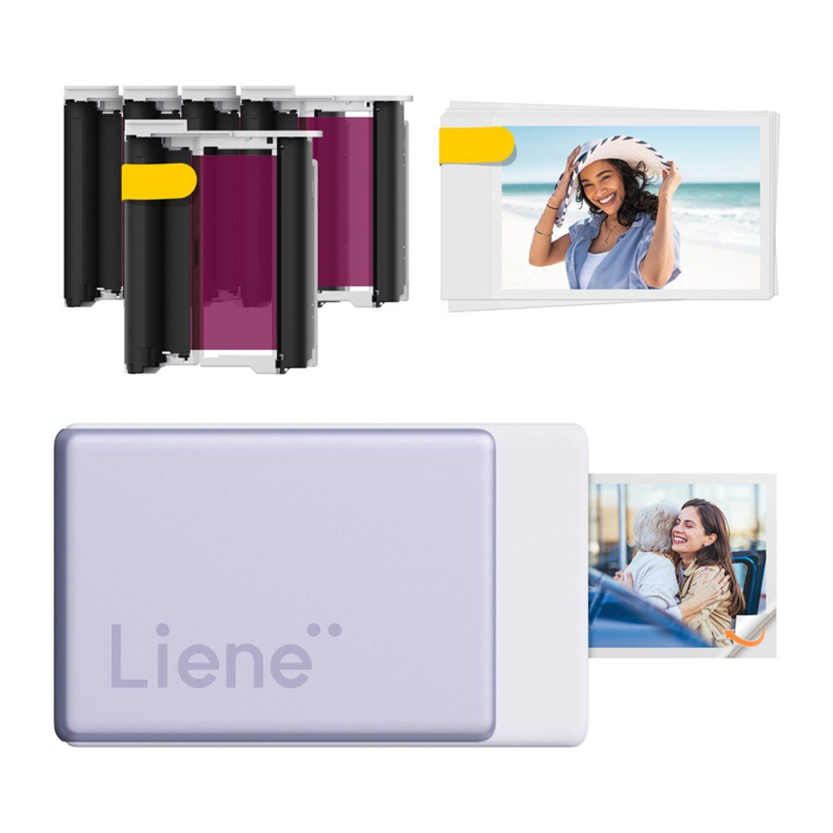 Liene Liene Pearl N200 Pro 2x3" tragbares Fotodrucker-Set (lila) Fotodrucker