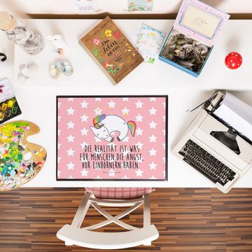 Mr. & Mrs. Panda Schreibtischunterlage Einhorn Nacht - Rot Pastell - Geschenk, Unicorn, Pegasus, Büroartikel, (1 tlg)