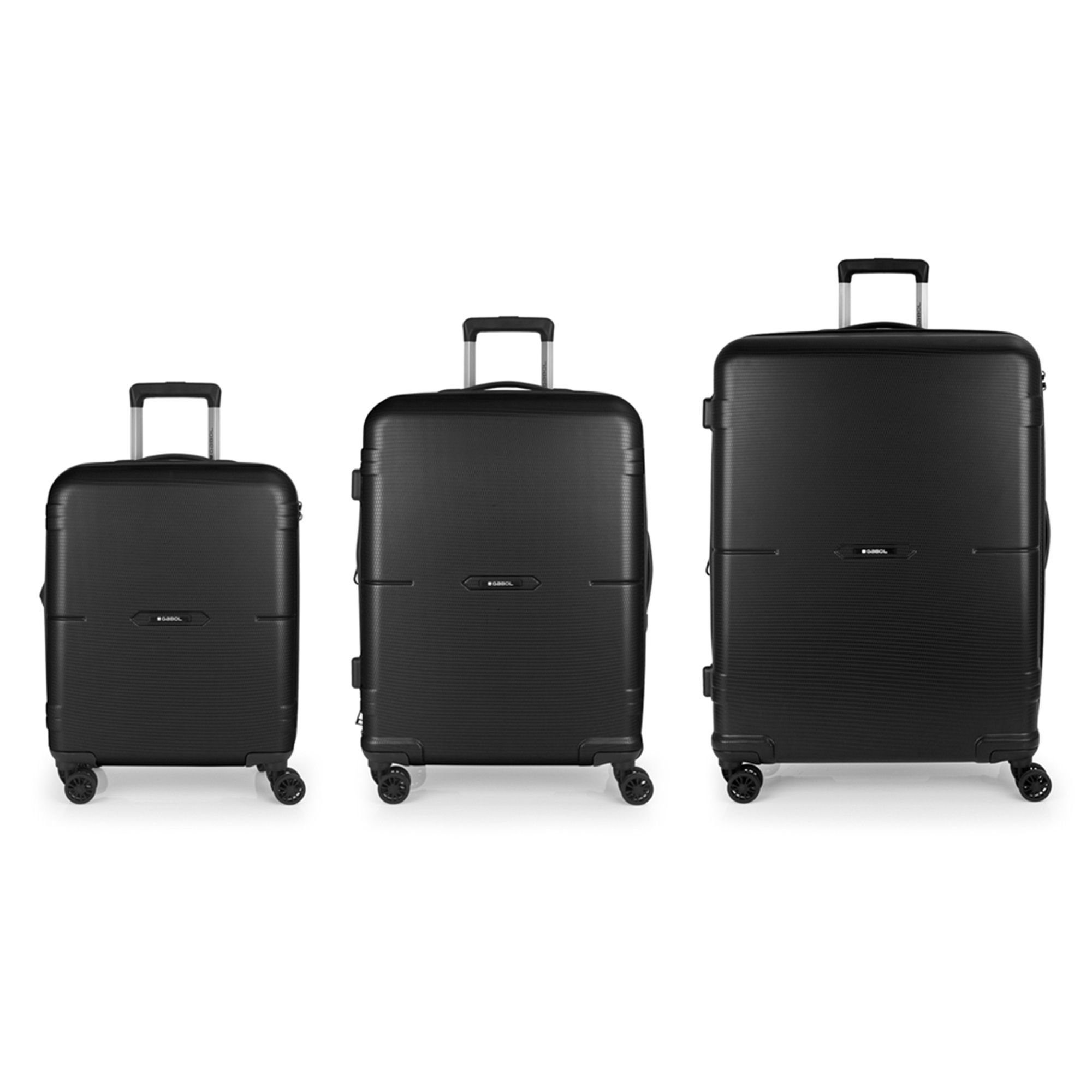 Gabol Trolleyset Bari, Rollen, 4 tlg), Black 3 ABS (3-teilig