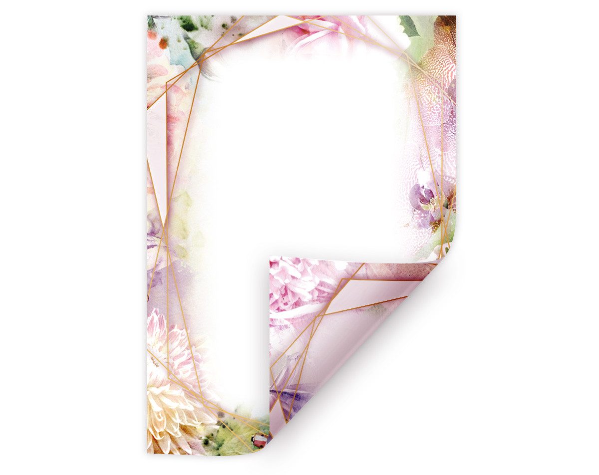 JUNAPACK Briefpapier A4 Firmenpost Briefbögen lose Druckerpapier Blumen Ostern Briefpost, Edles DIN A4 Briefpapier – Beidseitig bedruckt & vielseitig nutzbar