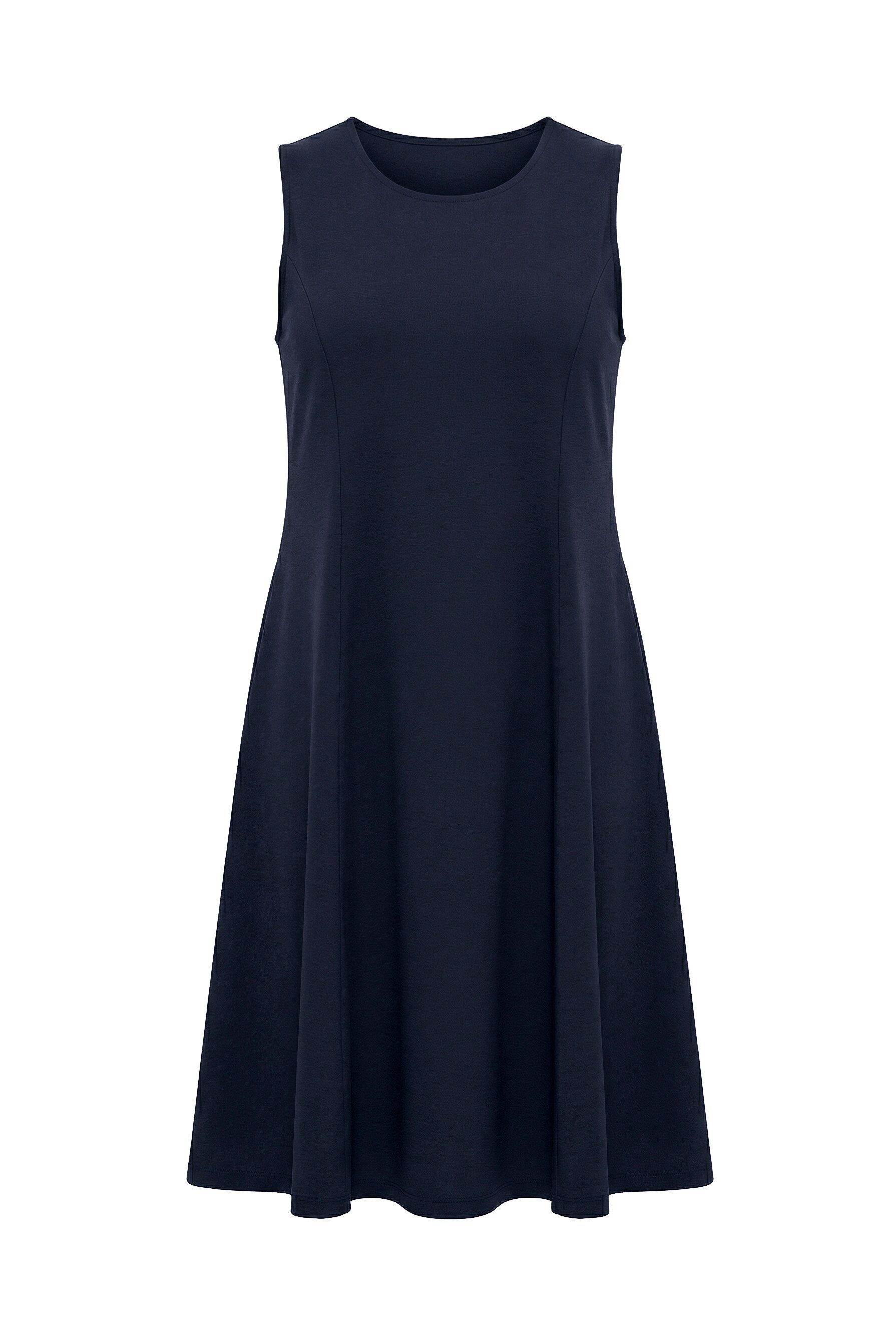 MIAMODA Jerseykleid Jerseykleid A-Linie Midi-Länge ärmellos
