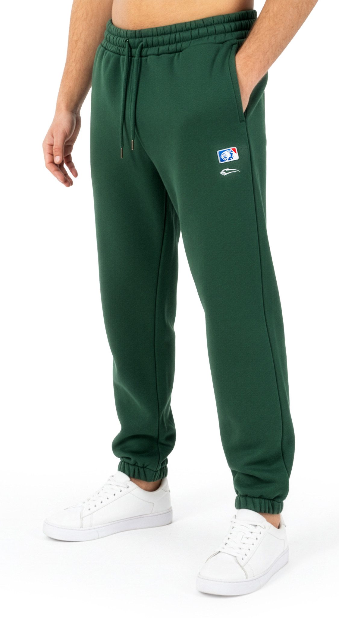 Smilodox Jogginghose Striver, Trainingshose Regular Fit mit elastischem Bund, Sport Seitentaschen Bündchen Smilodox Patch Stickerei Gym Freizeit