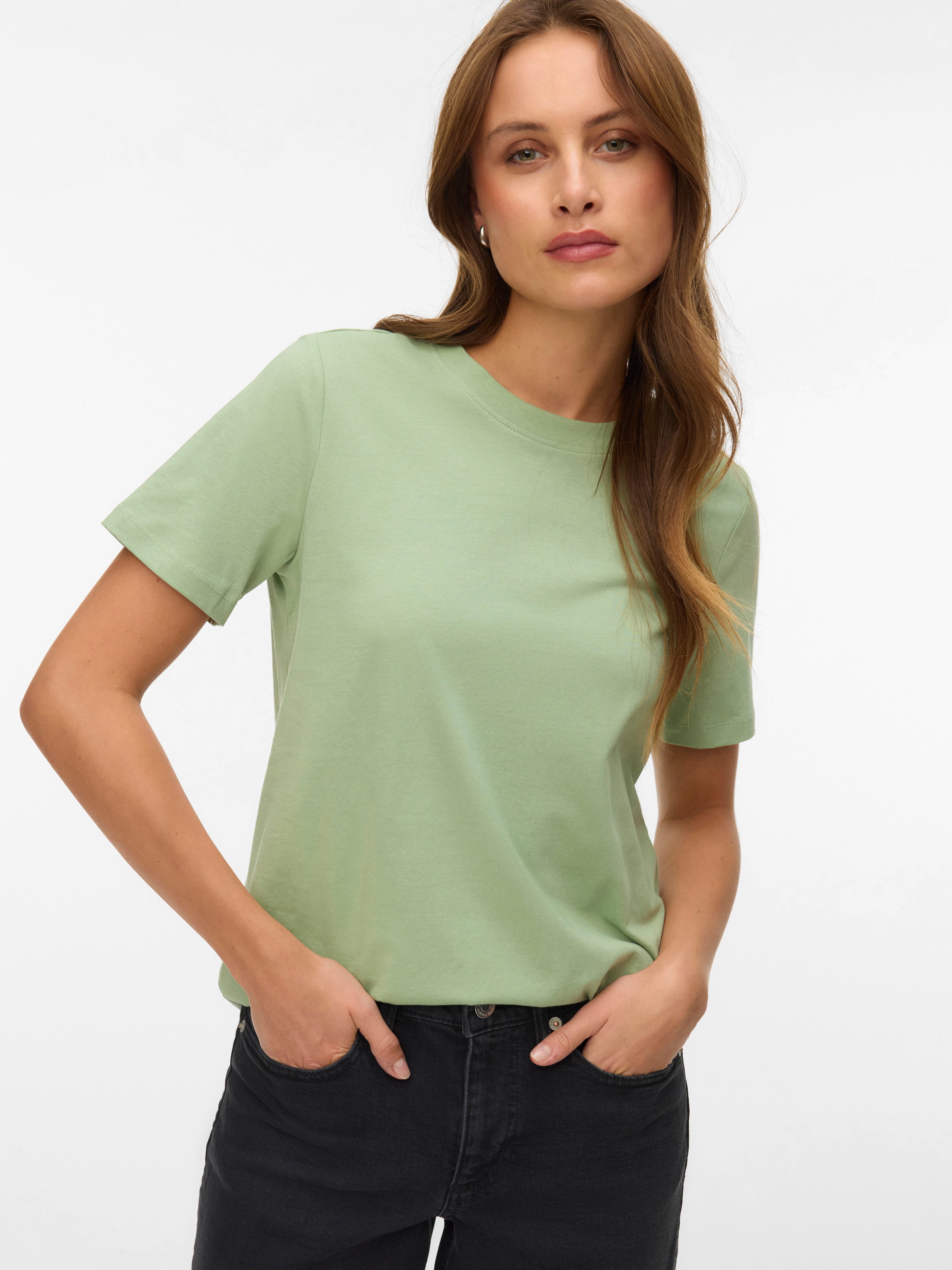 Vero Moda Kurzarmshirt VMPAULINA SS T-SHIRT GA JRS NOOS Baumwolle, regular günstig online kaufen