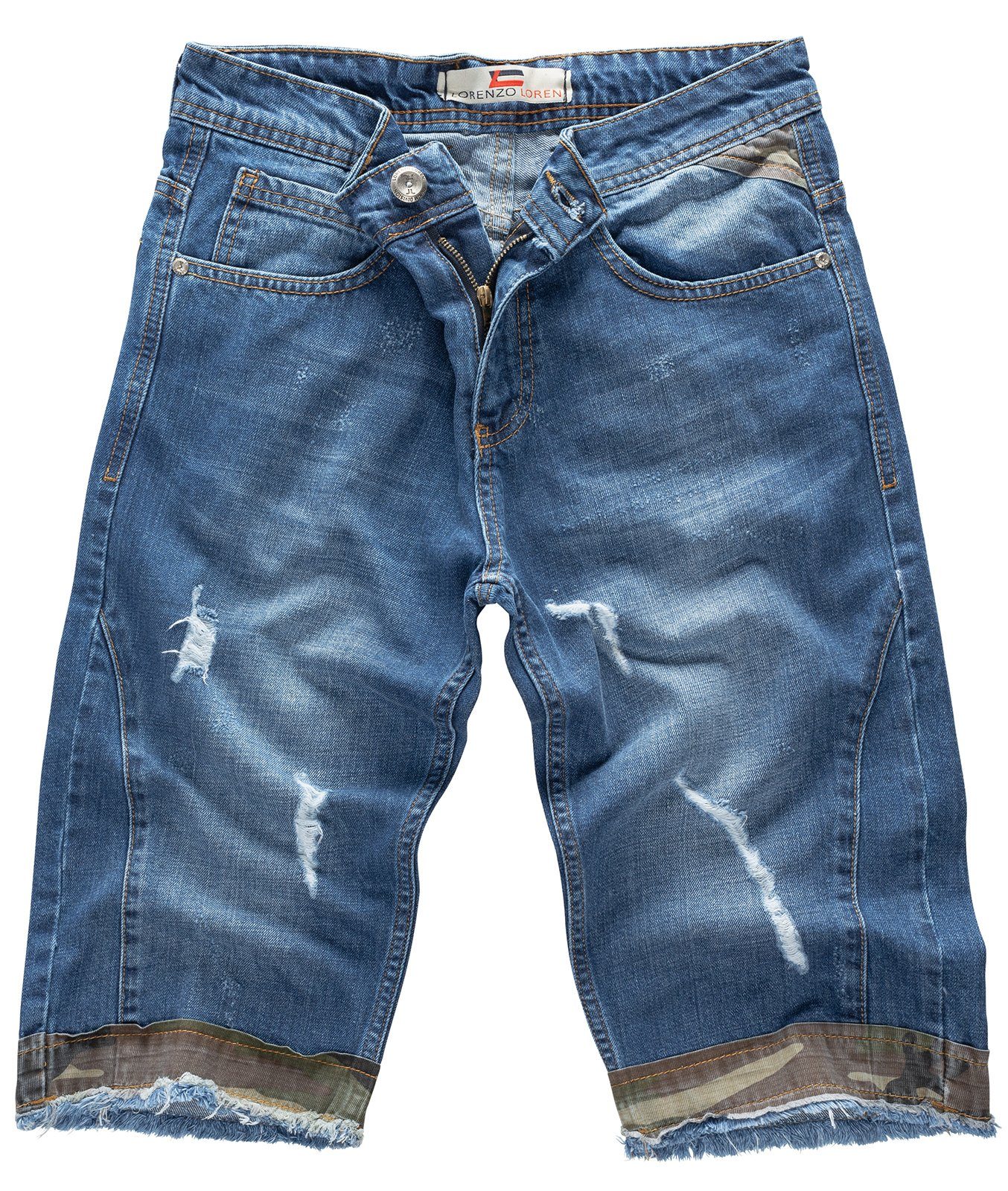 Lorenzo Loren Jeansshorts Herren Shorts Denim Blau LL-393 günstig online kaufen