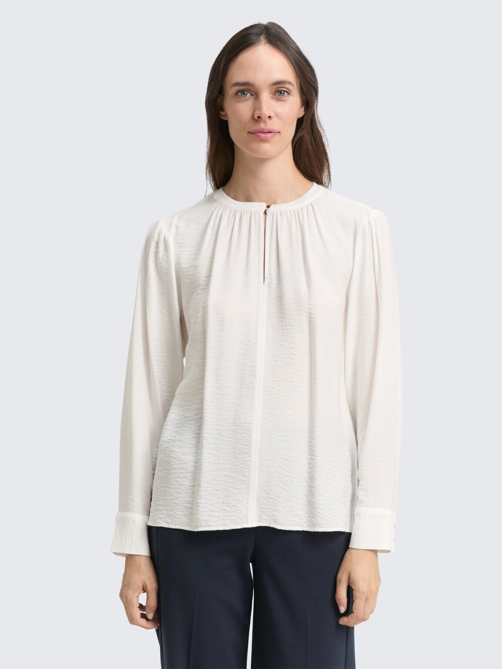 TOM TAILOR Langarmbluse Блузки & Shirts Crinkle Bluse mit Raffungen
