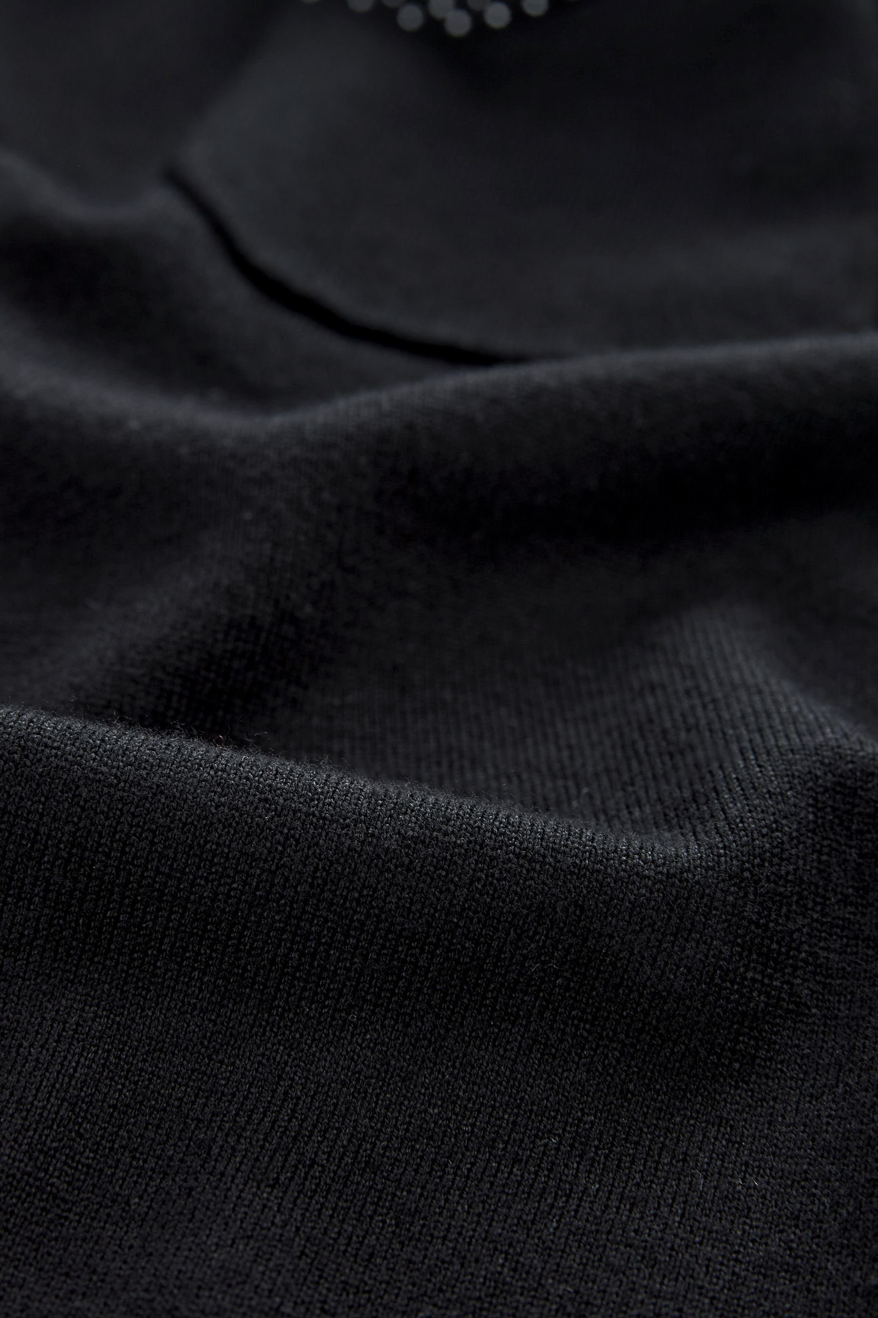 Black Next mit im Hochgeschlossener Stehkragenpullover Nieten Lagenlook Pullover (1-tlg)