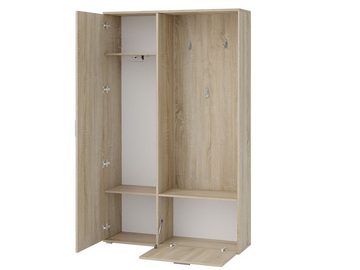 MIRJAN24 Garderoben-Set Bis, (mit Drehtür und Klappe), mit 3 Kleiderhaken, Spiegel, Schuhschrank, Kleiderschrank