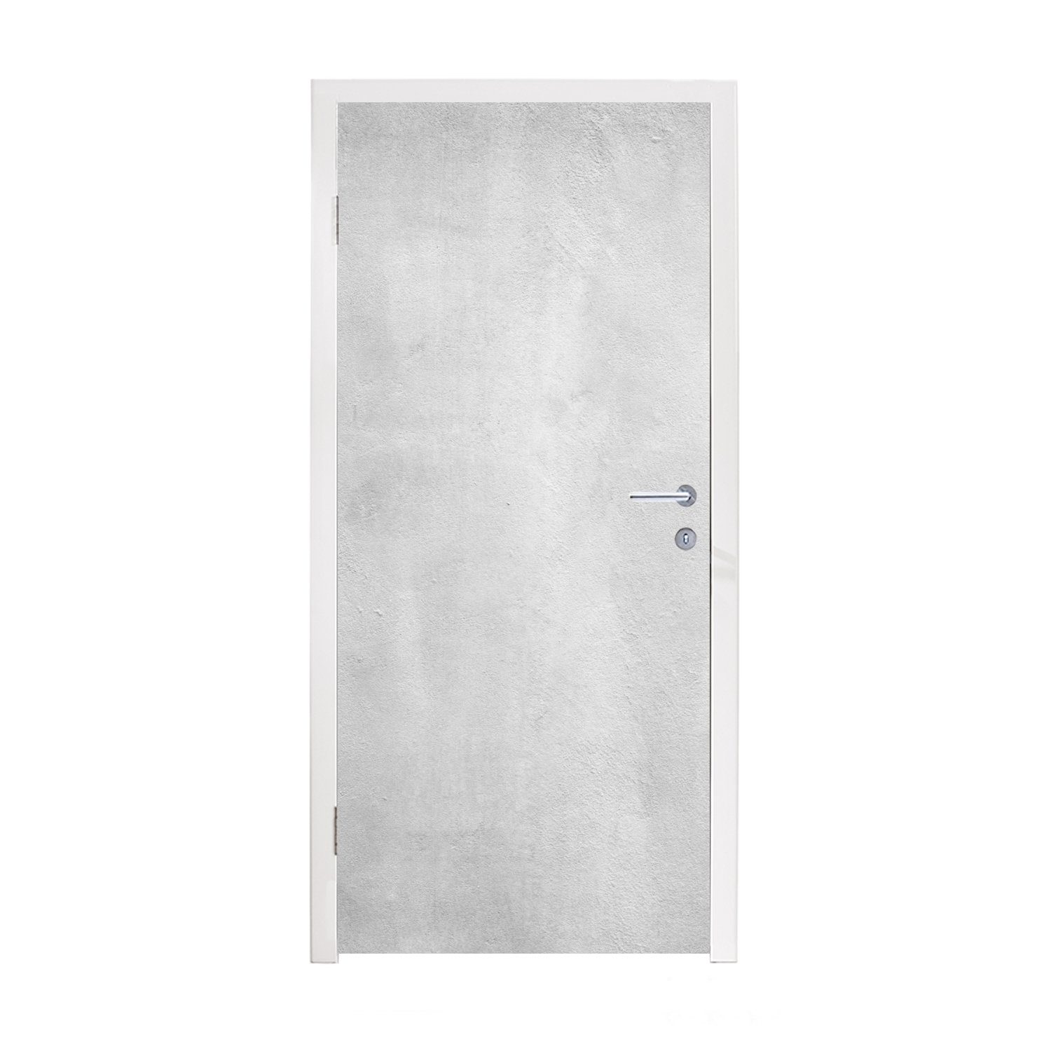 MuchoWow Türtapete Beton - Grau - Zement - Industriell - Strukturiert, Matt, bedruckt, (1 St), Selbstklebende Tapete, Folie für Möbel, 75x205 cm