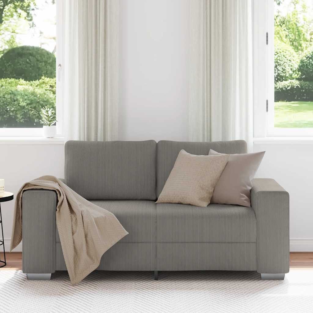 vidaXL Sofa Zweisitzer-Sofa Hellgrau 160x77x82 cm Cordstoff, 1 Teile – Bild 3 von 5