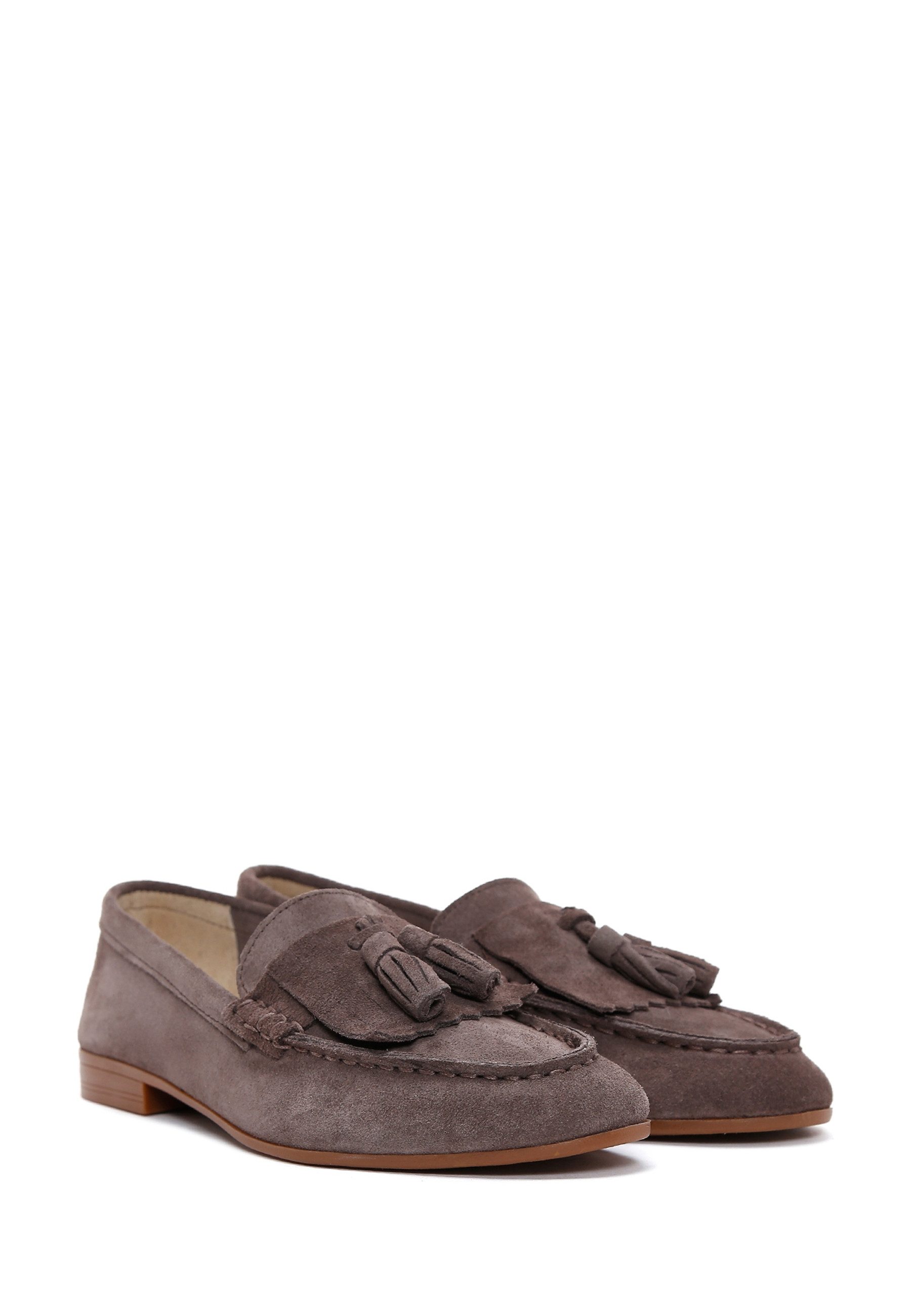 Derimod Maskuline Loafer aus Veloursleder Loafer Echtes Wildleder, Lederfutter, TPU-Sohle, Quastendetail, Slip-On-Stil