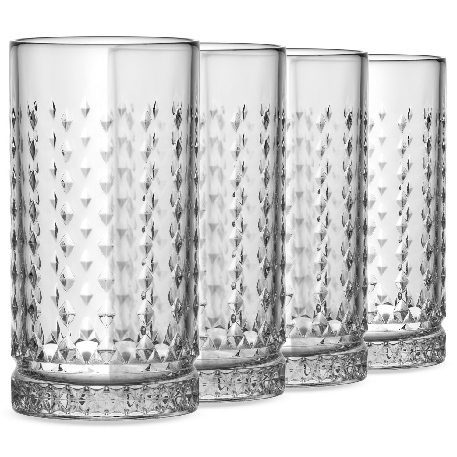 GENTOR Gläser-Set GENTOR 4er Set Longdrinkglas-Set Wasserglas Saftglas Kristallglas, 4-teilige Kristallgläser 460ml