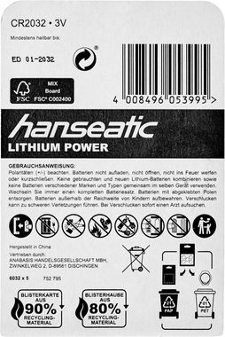 Hanseatic 25 Stück Batterie Mix Set Batterie, (25 St), 10x AA + 10x AAA + 5x CR 2032