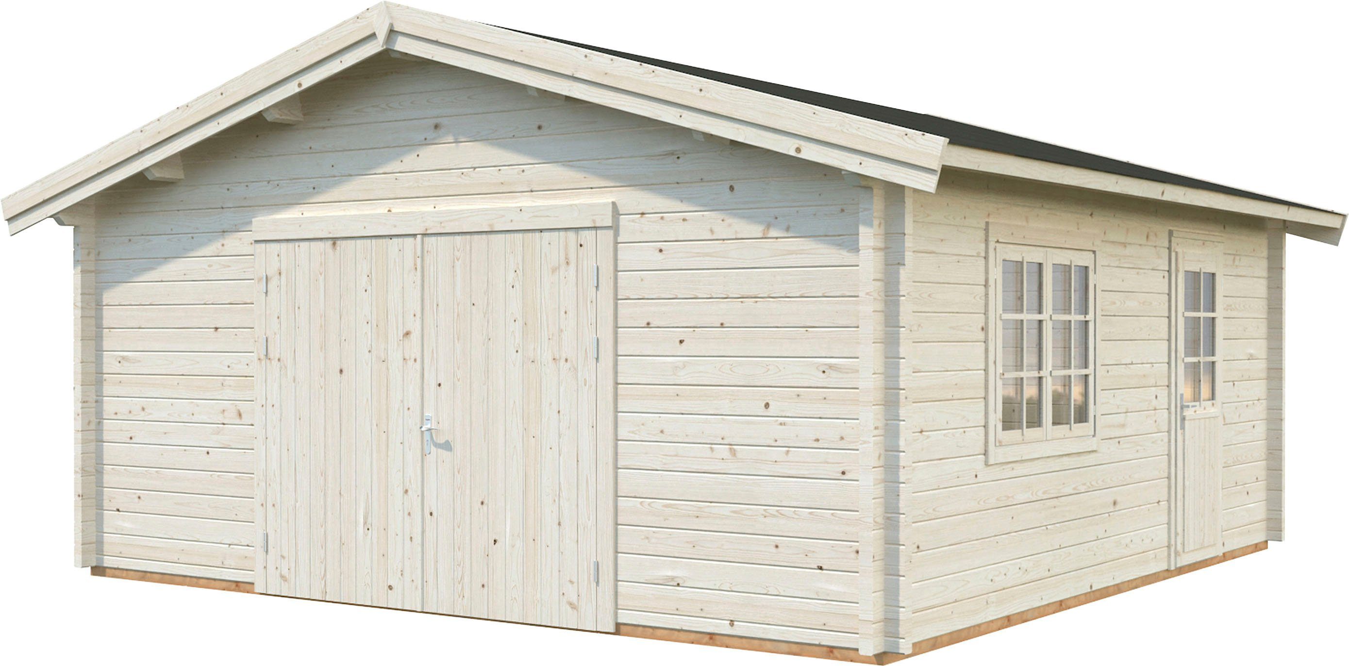 naturbelassen mit Palmako Roger, Holztor, 622x596x312 cm, Garage BxTxH: