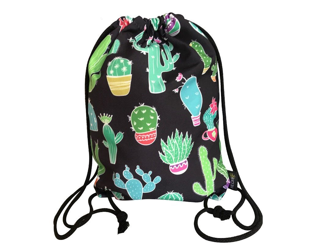 HECKBO Turnbeutel Turnbeutel für Frauen & Mädchen aus Baumwolle - Kaktus