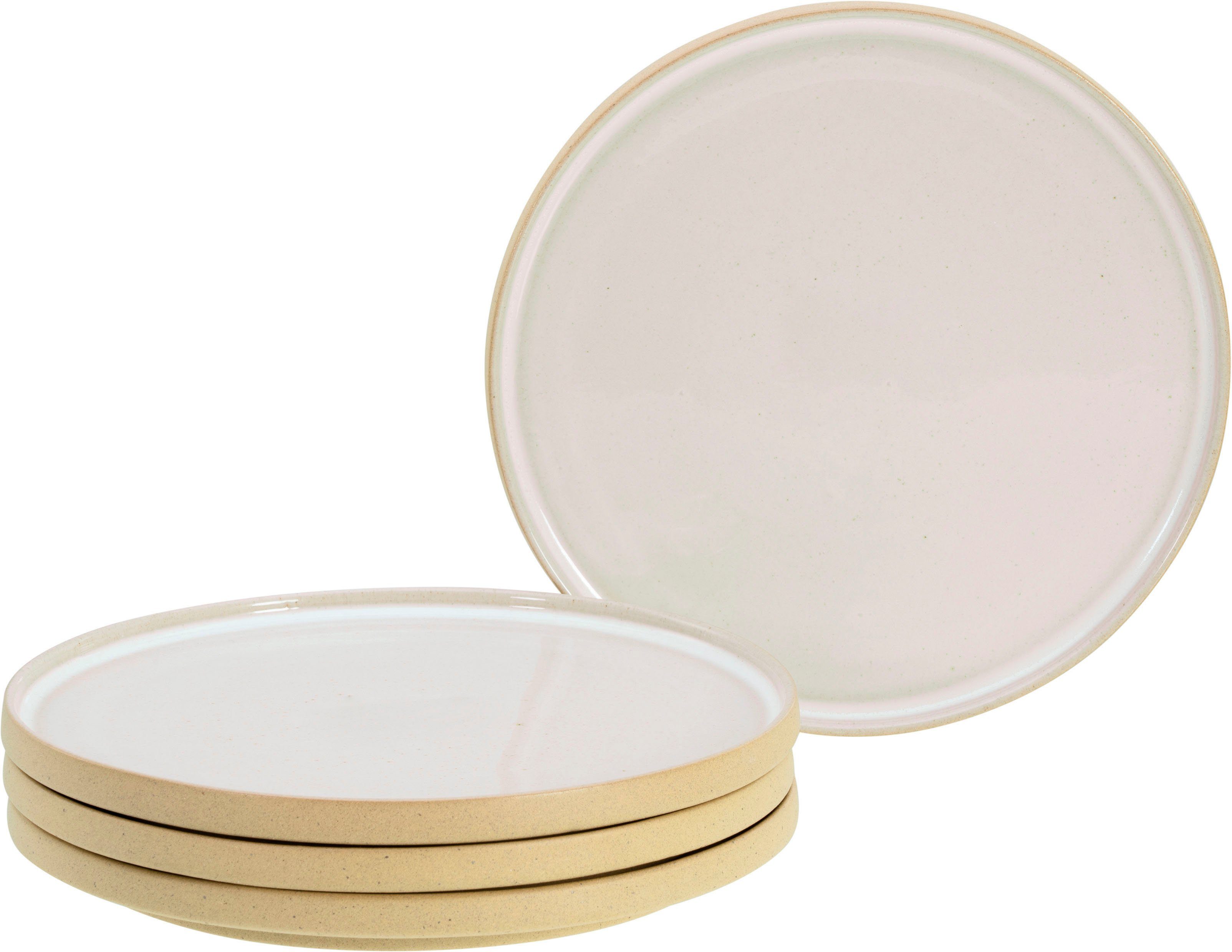 CreaTable Десертная тарелка Futuro, (4 St), Тарелки Set für 4 Personen, Ø 20 cm, Steinzeug