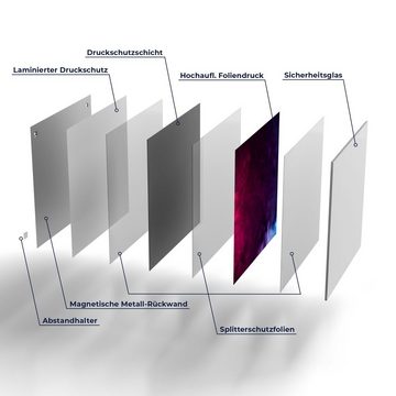 DEQORI Magnettafel 'Bunter Farbdunst', Whiteboard Pinnwand beschreibbar