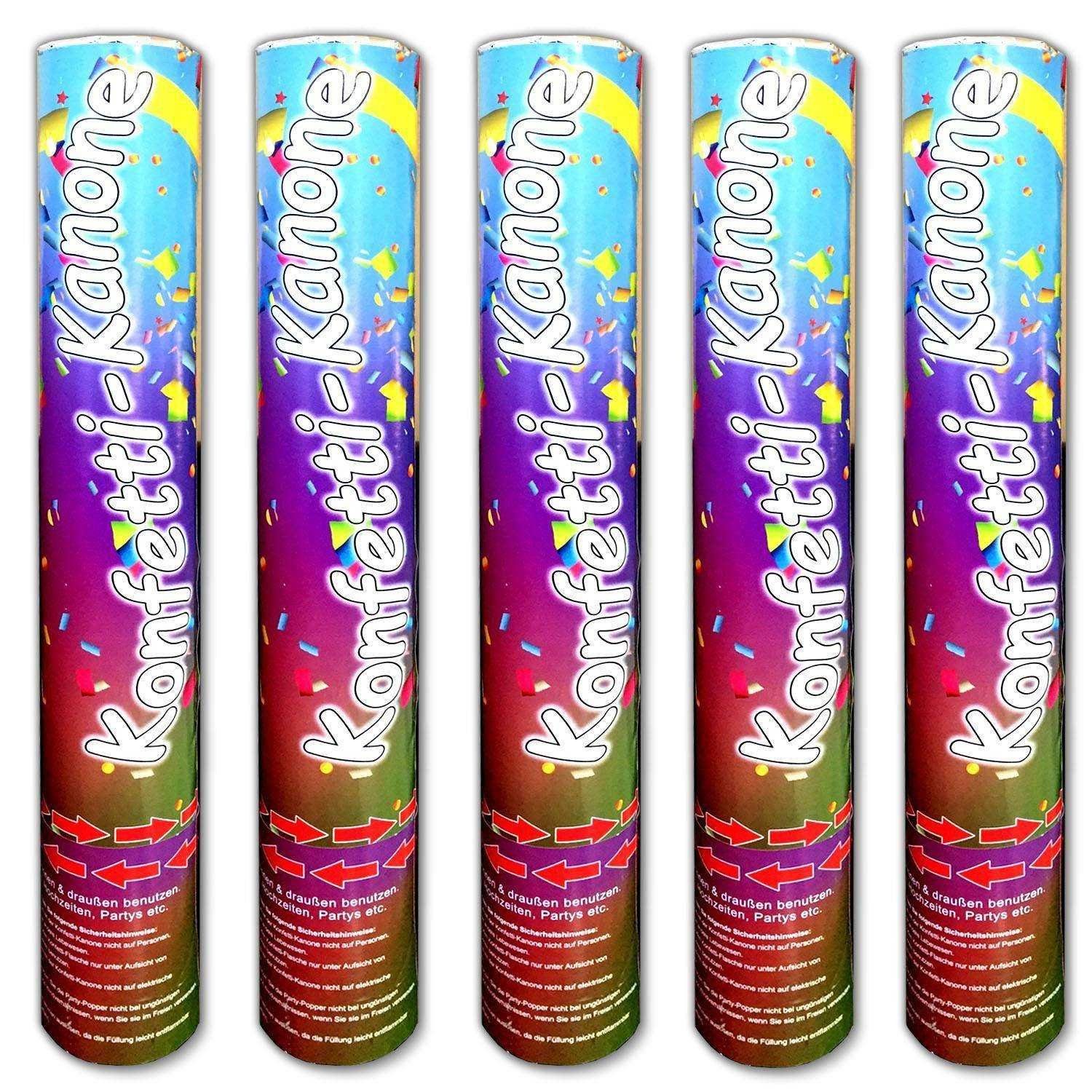 HAC24 Konfetti Konfettikanone Party Hochzeit Geburtstag Popper Partypopper, bunt 40 cm Ø 5 cm