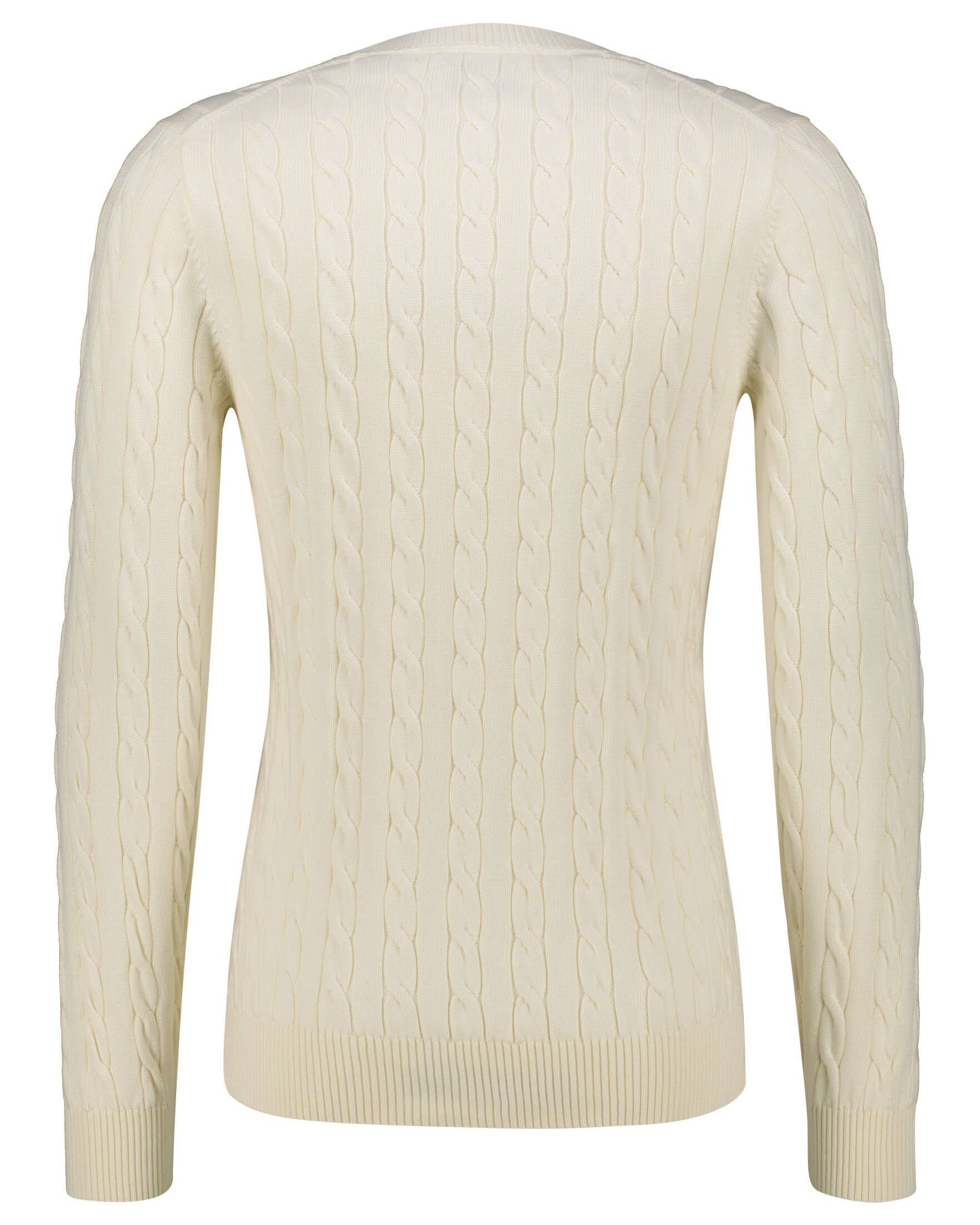 Gant Strickpullover Herren Strickpullover COTTON offwhite CABLE (20) (1-tlg) NECK