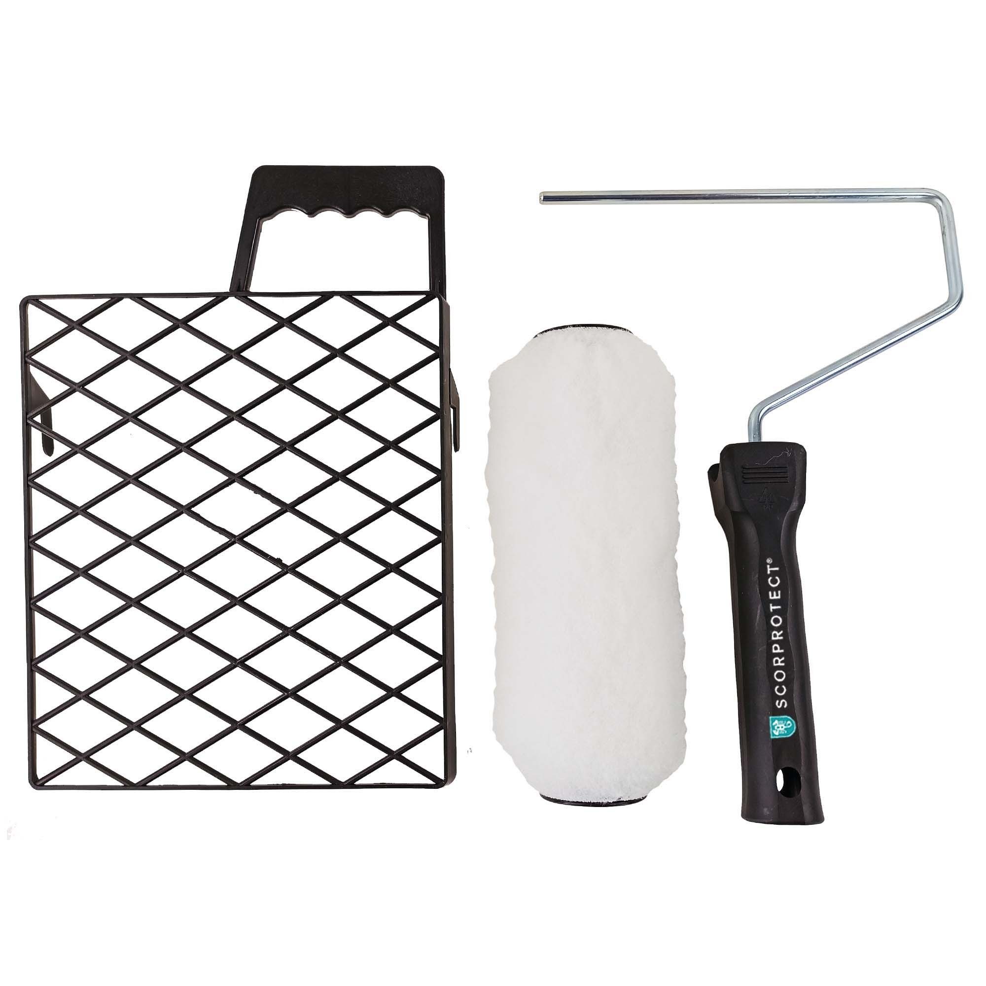 Scorprotect® Farbroller Farbroller-Set 3-teilig Vestan Walze 18 cm, Bügel und Gitter