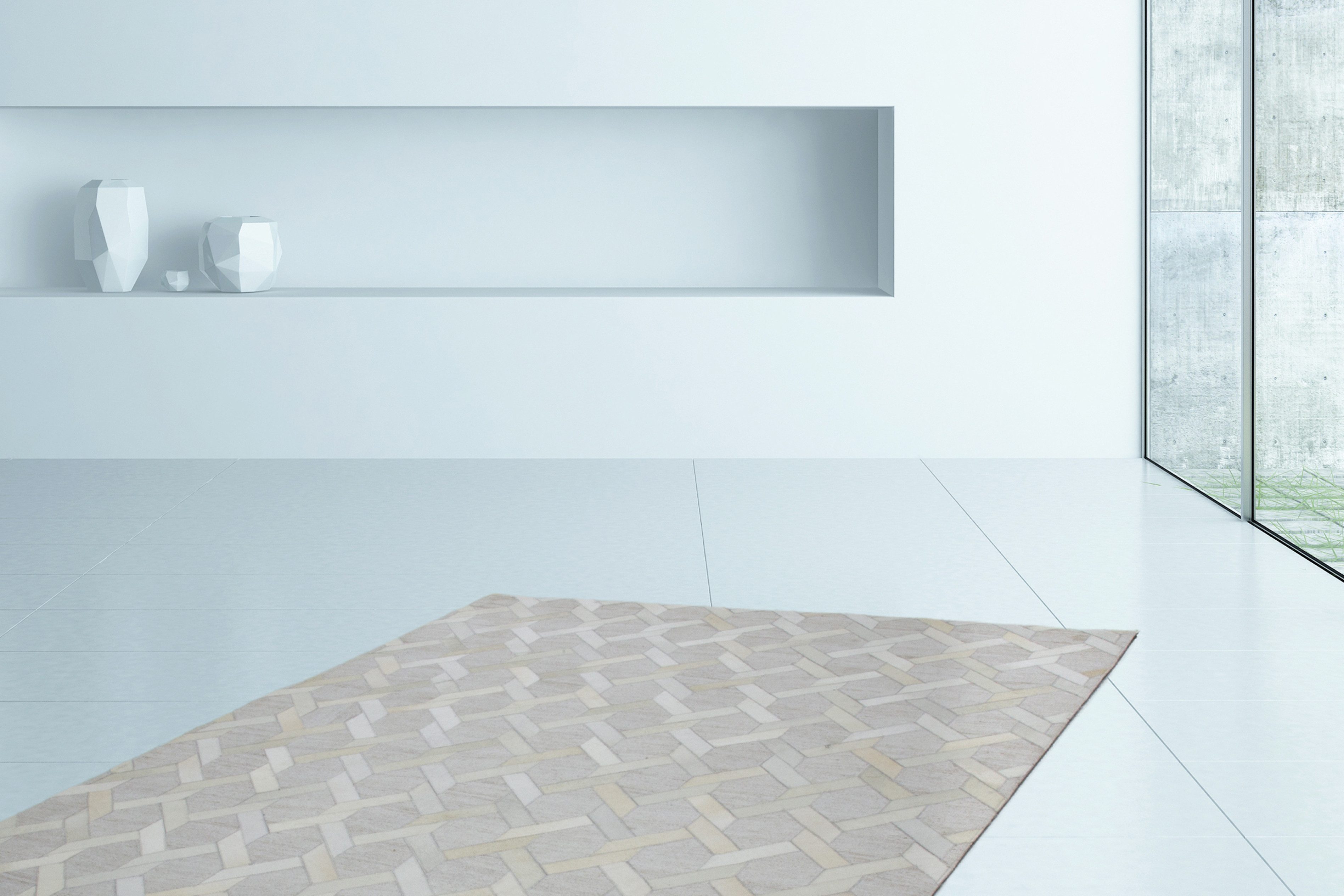 Kayoom Teppich Chimera 110, rechteckig, Höhe: 11 mm, Materialmix aus Viskose und Leder, handgefertigtes Unikat