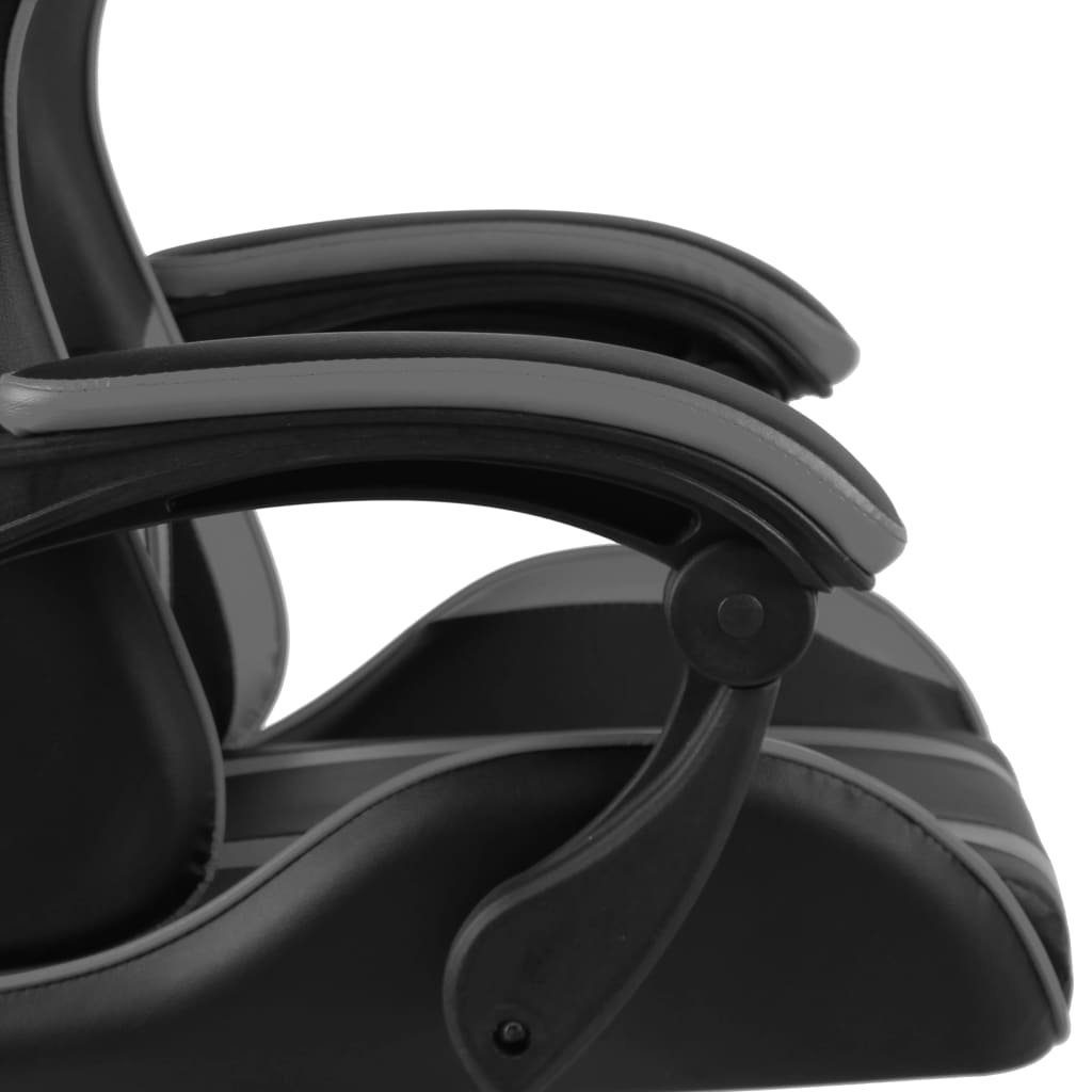 vidaXL Bürostuhl Gaming-Stuhl St) Grau Kunstleder mit Grau Grau | Schwarz Fußstütze (1 und