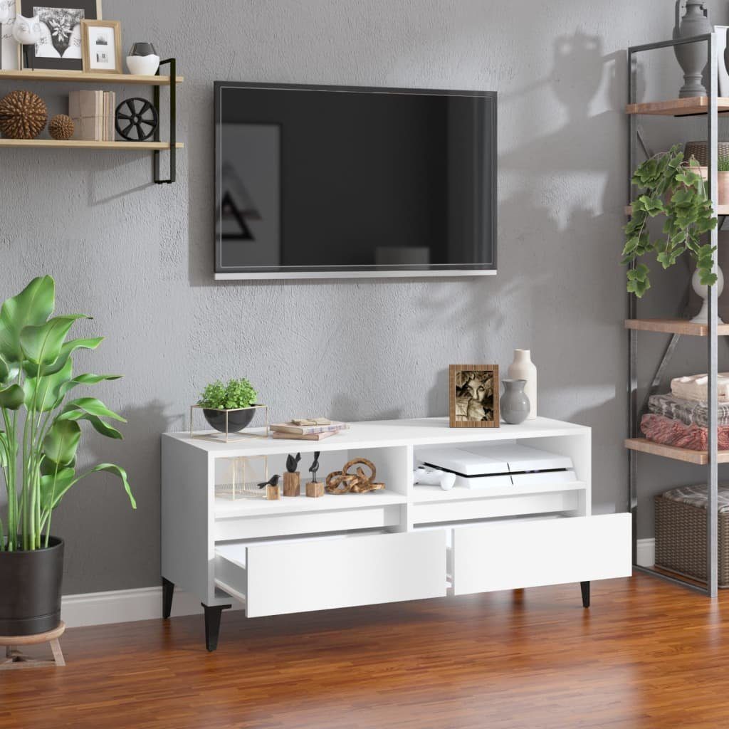 100x34,5x44,5 Weiß cm TV-Schrank Holzwerkstoff furnicato