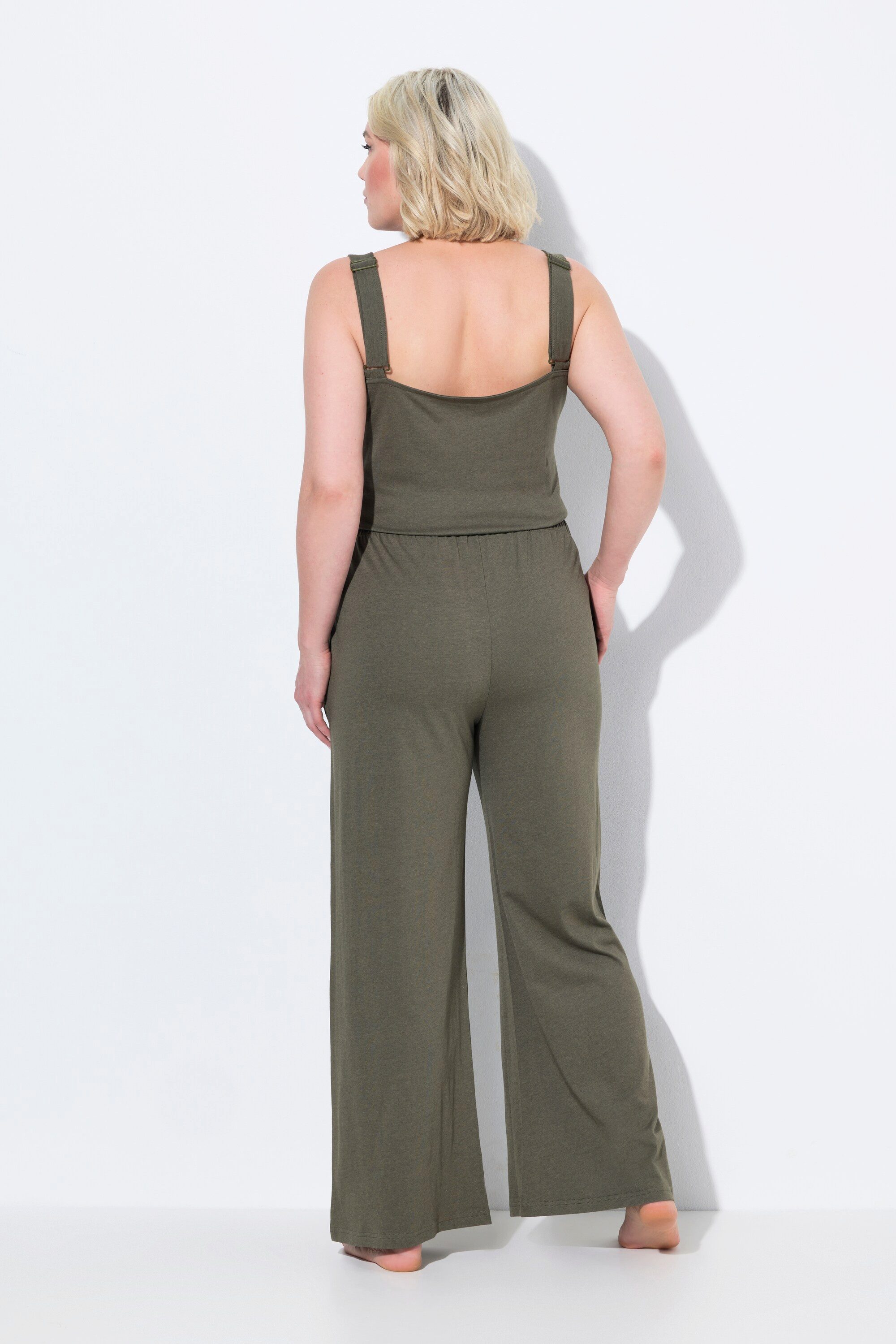 Ulla Popken Overall Jumpsuit Spitze V-Ausschnitt ärmellos