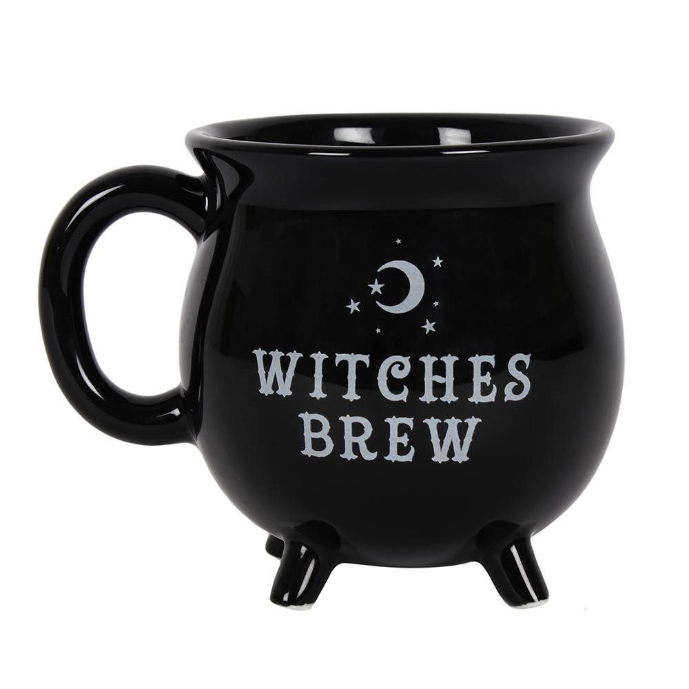 Figuren Shop GmbH Tasse Tasse in Kesselform - Witches Brew - Dekoration Hexenkessel Fantasy, Porzellan