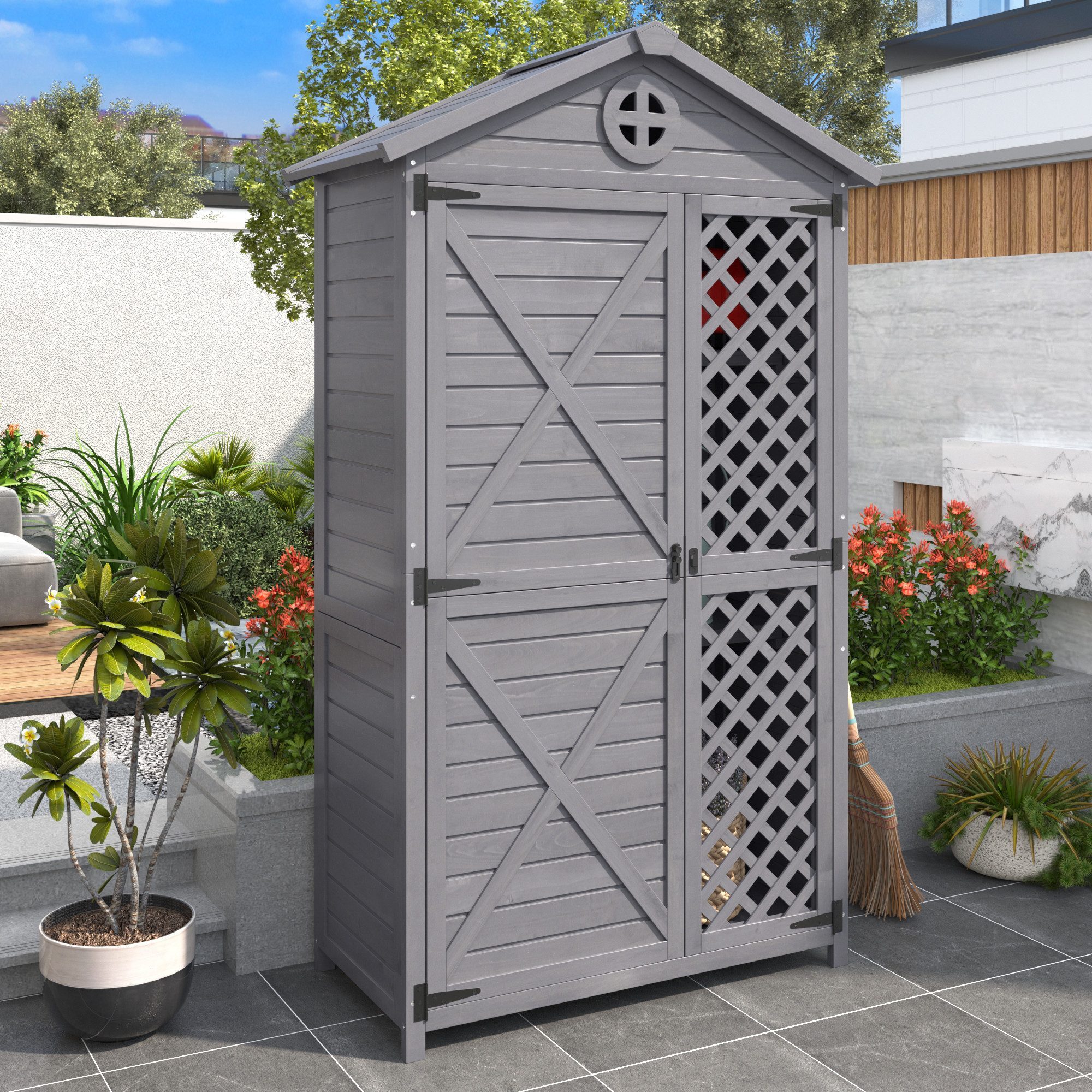 HAUSS SPOLE Garten-Geräteschrank Gartenmöbel Aufbewahrungsschuppen, Werkzeu günstig online kaufen