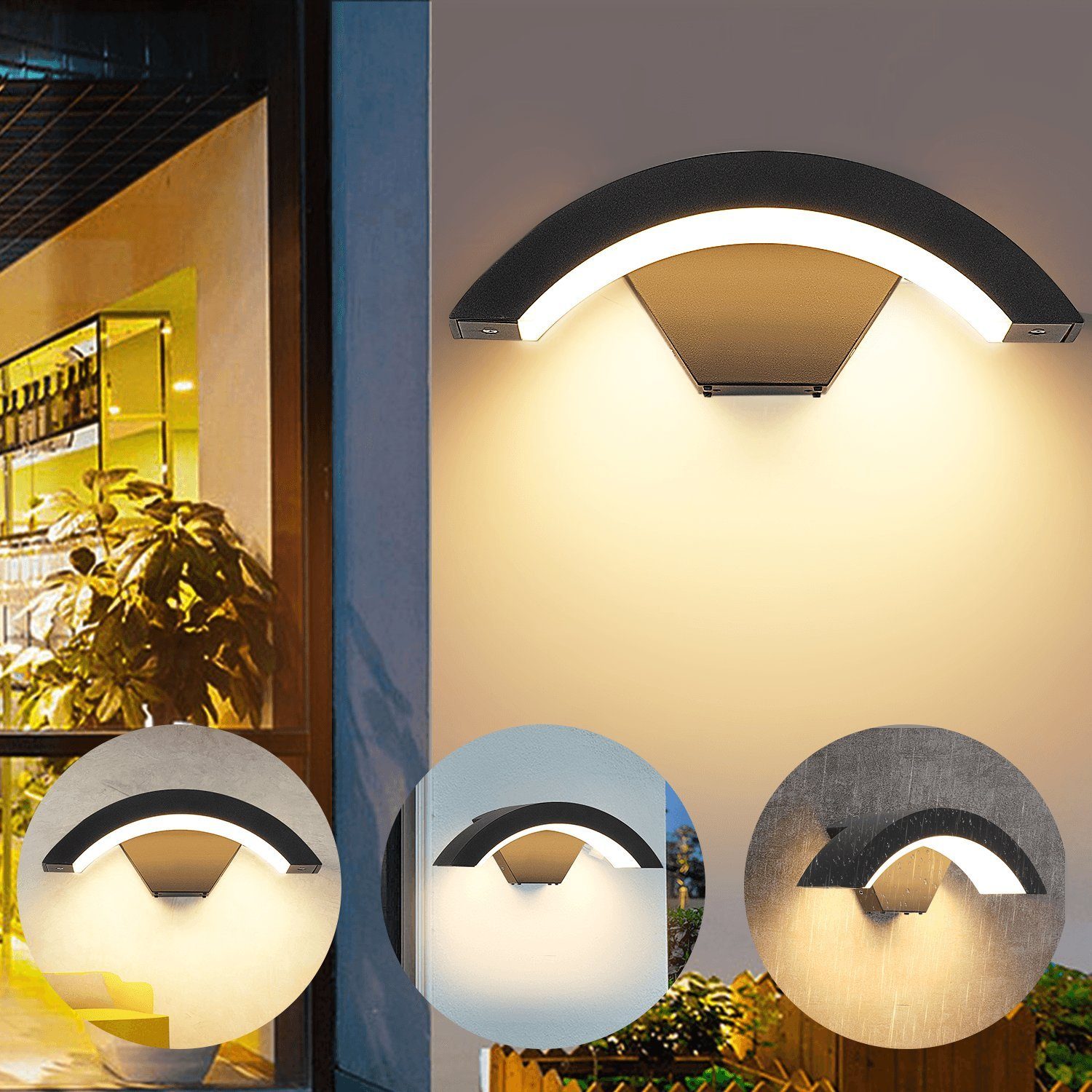 WILGOON LED Wandleuchte 18W Kurve Außen günstig online kaufen